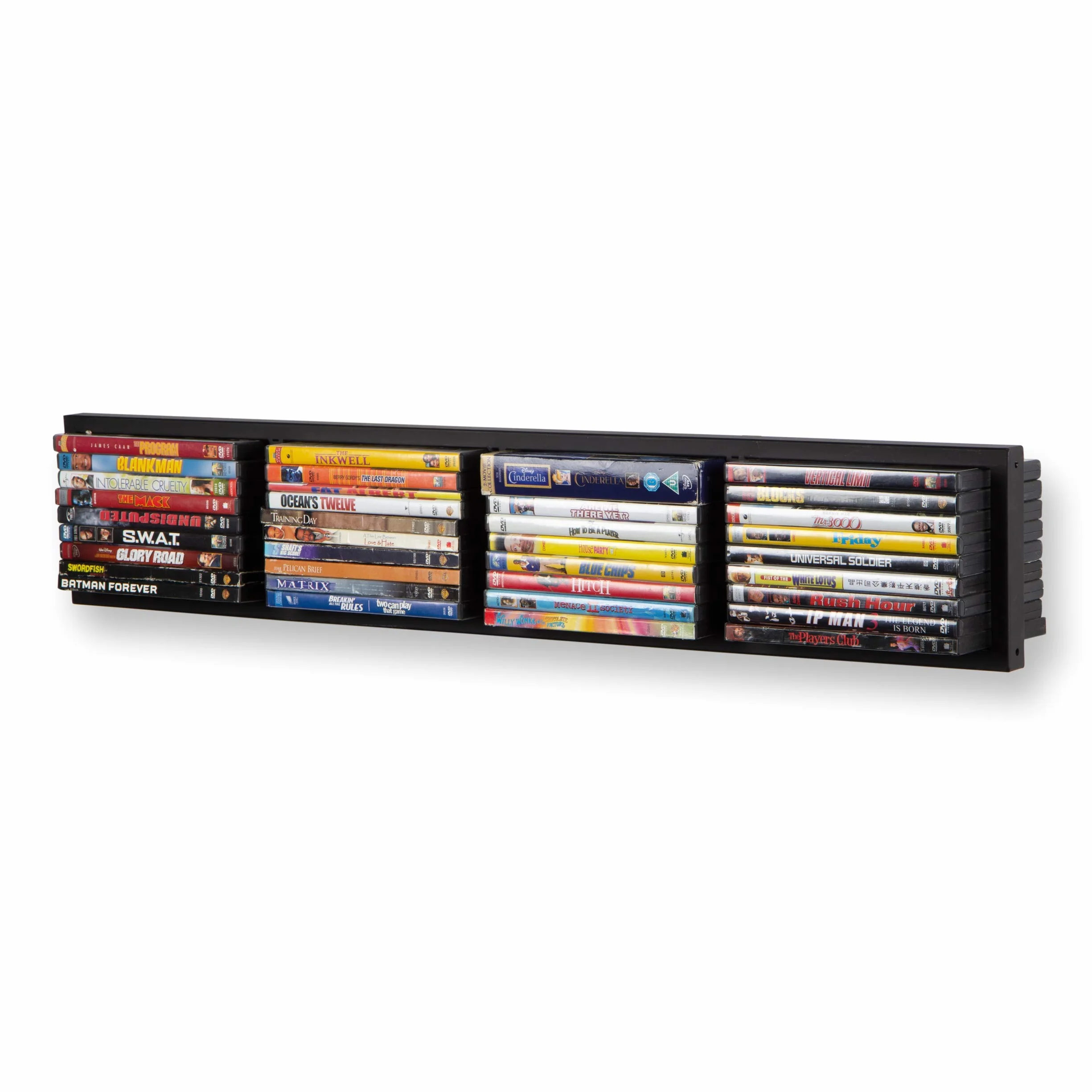 You Have Space Moderno supporto da parete per CD DVD Media Rack Storage Metal Shelf Organizer (nero)