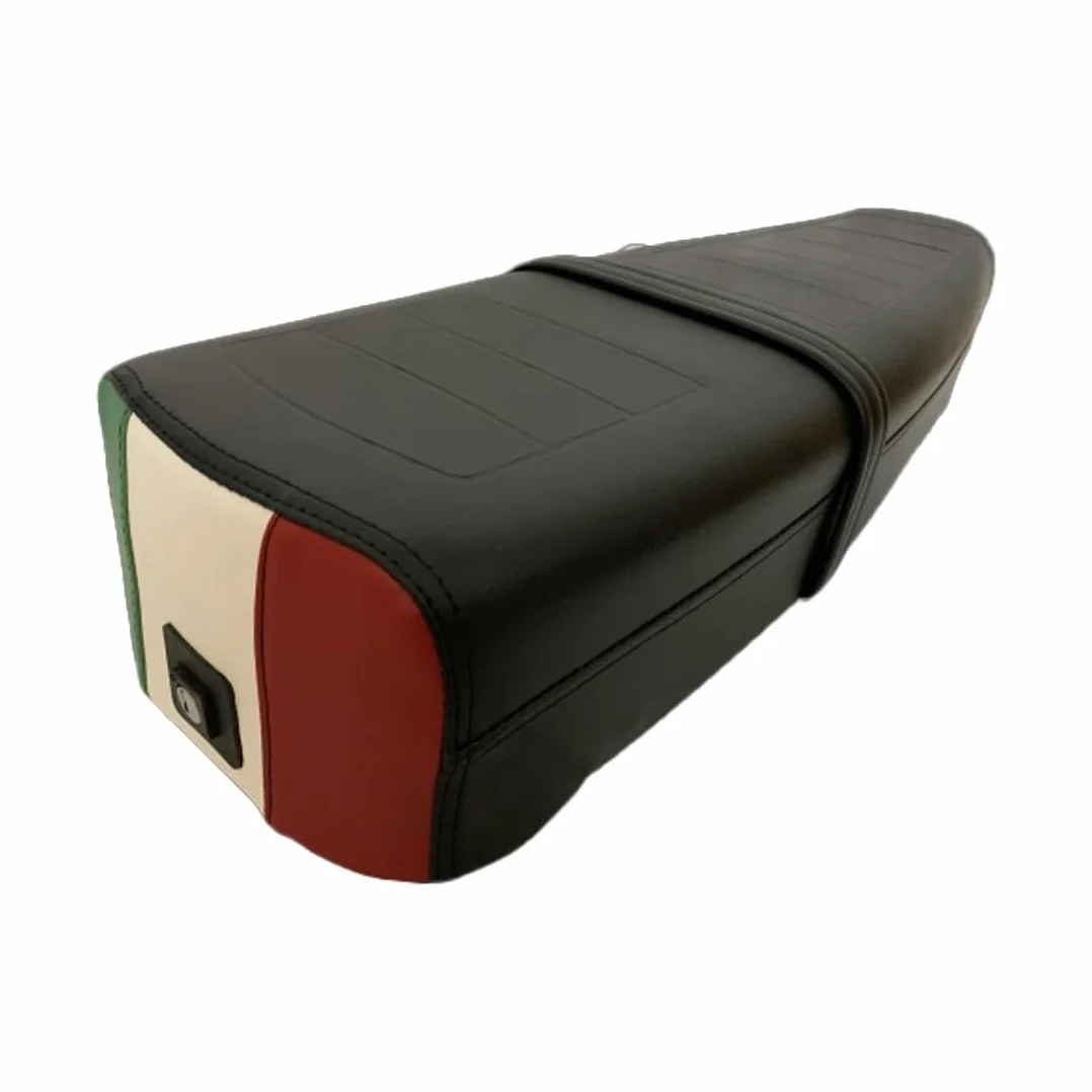 Sella lunga compatibile per PK 50 PK XL 125 S RUSH in pelle nera con serratura Italia posteriore