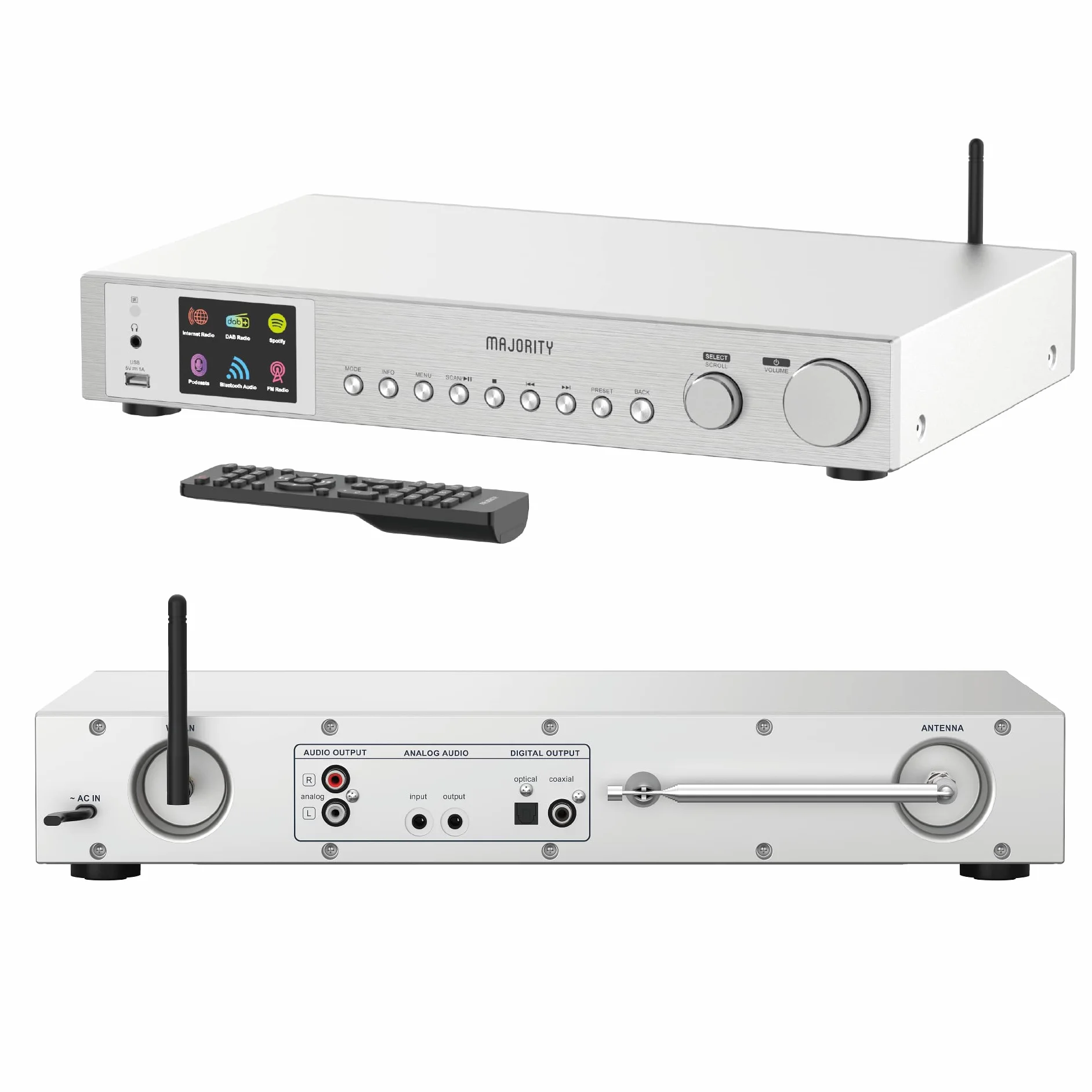 Majority Fitzwilliam Internet Radio DAB+ WLAN Bluetooth HiFi Radio Digitale Cucina