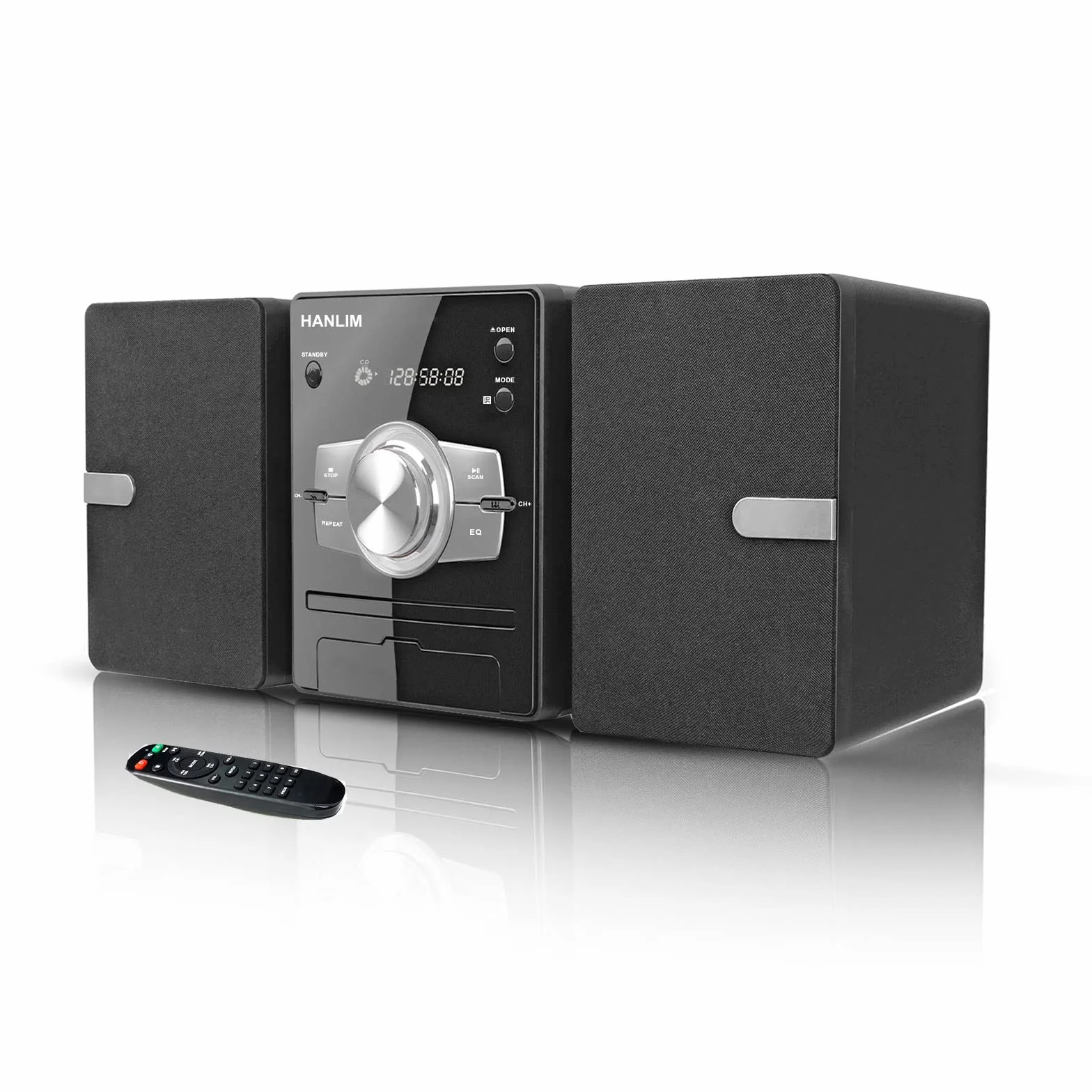 Mini Component Stereo CD 30W RMS Lettore CD FM Bluetooth USB AUX Telecomando