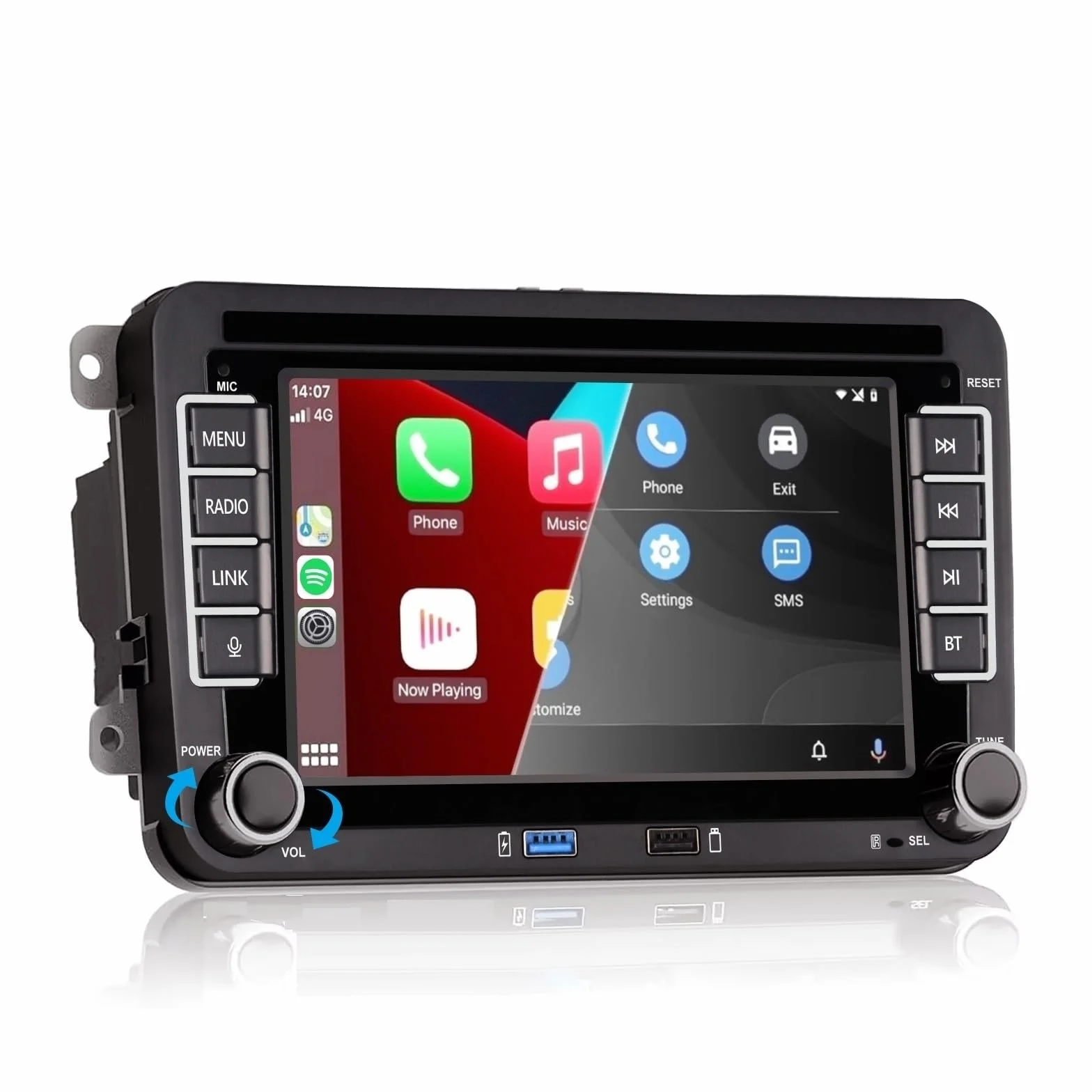 Autoradio per Golf 5/Golf 6, Schermo Touch da 7 Pollici con Wireless CarPlay & Android Auto, Plug and Play, Bluetooth/AM/FM/SWC/DSP/Mirror Link per VW T5, Polo 5, Passat, Skoda, Jetta, Toura