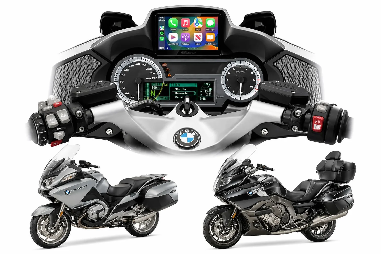 Kraft 5 - Schermo Carplay per moto BMW RT/K16, CarPlay e Android Auto, Plug & Play