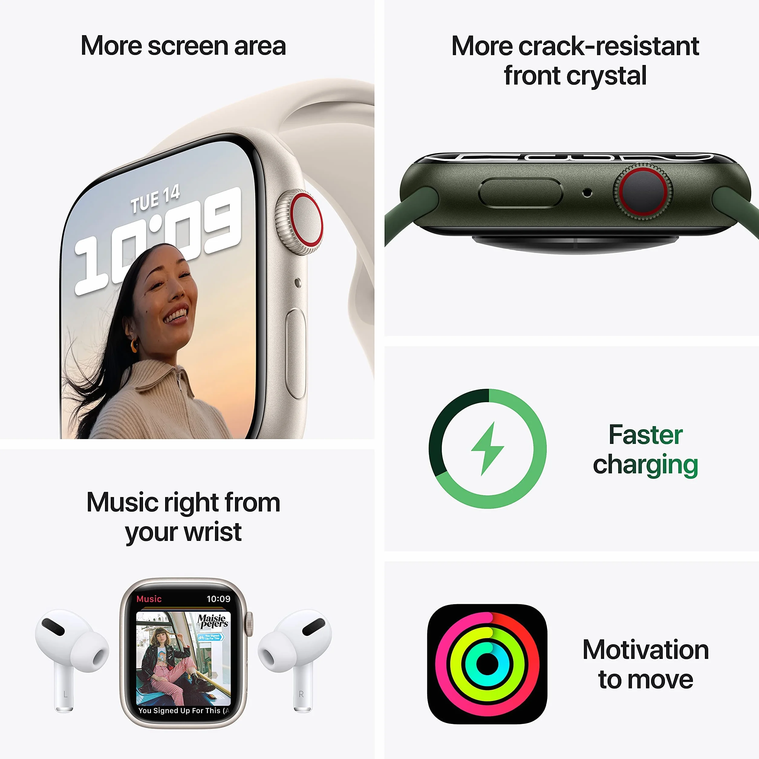 Apple Watch Series 7 (GPS + Cellulare, 45MM) Cassa in Alluminio Mezzanotte con Cinturino Sport Mezzanotte (Ricondizionato)