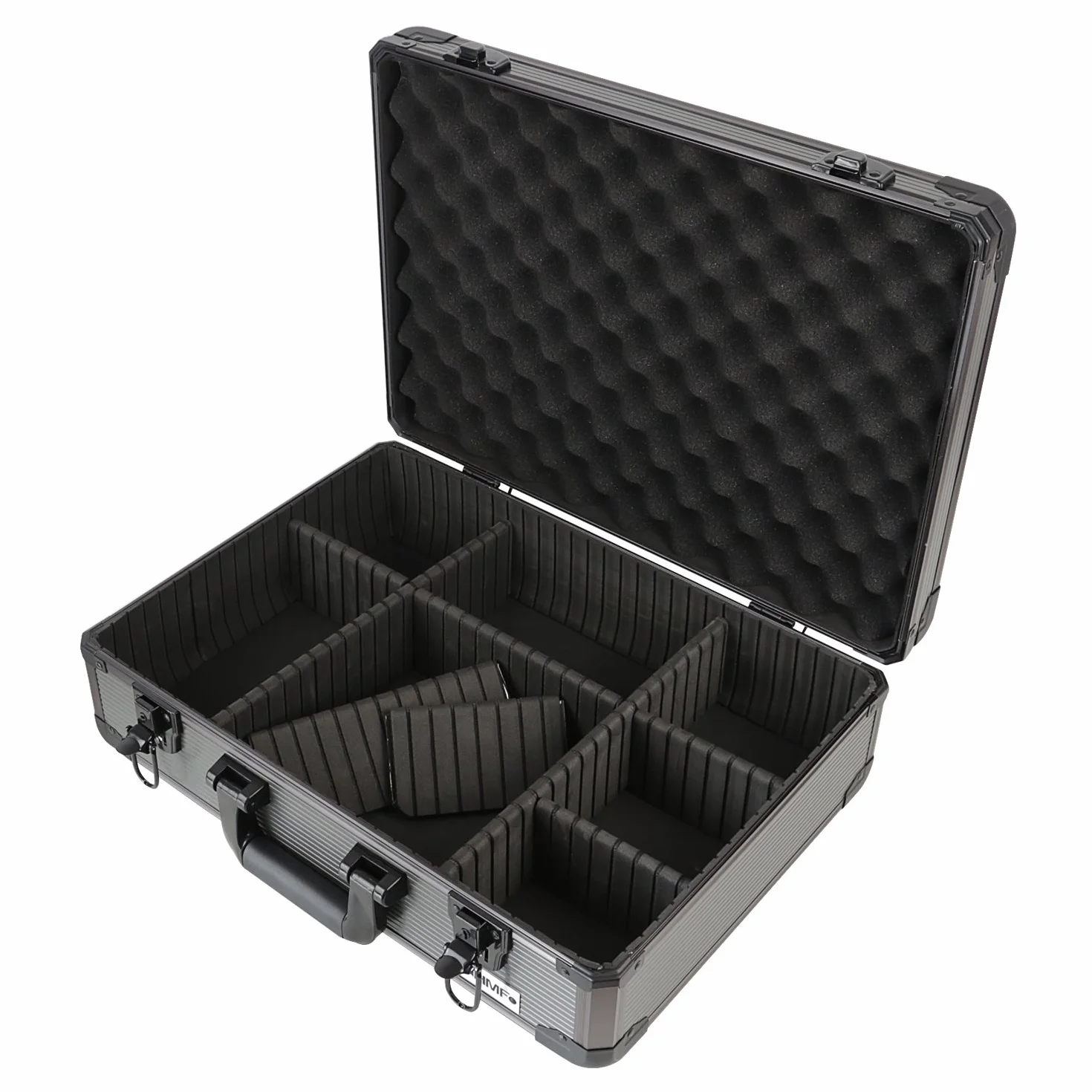 HMF 14502-02 Valigetta con macchina fotografica, Valigia Universale, Scomparti Individuali, Alluminio, 46 x 15 x 33 cm