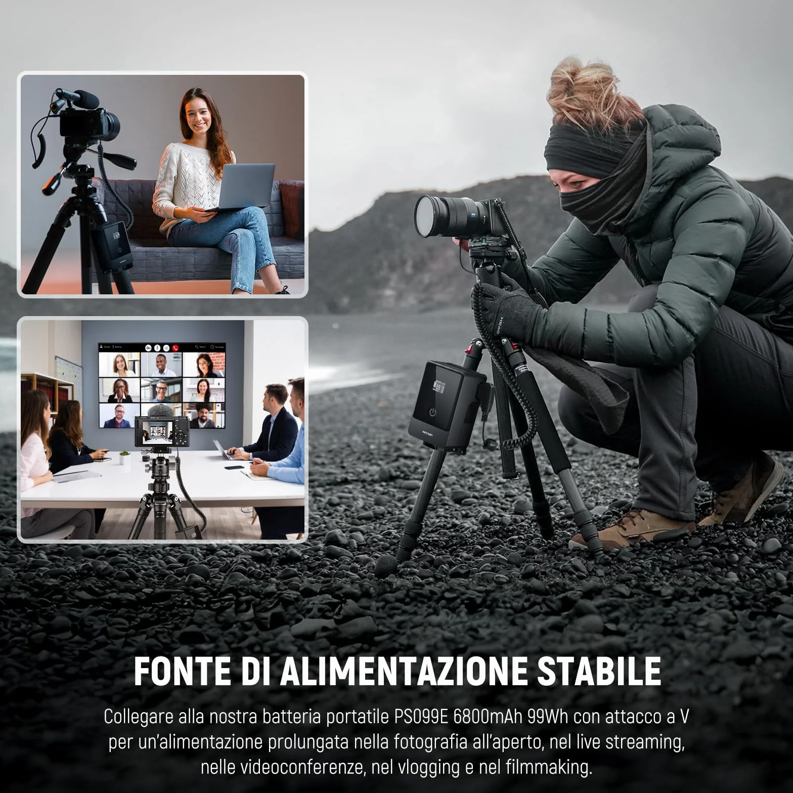 NEEWER D Tap a NP-FW50 Batteria Fittizia, Cavo per Batteria con Attacco a V, Alimentazione Continua Stabile per Sony ZV-E10 A3000 A5000 A5100 A6000 A6100 A6300 A6400 A6500 A7 II A7R II A7S II, VP-FW50