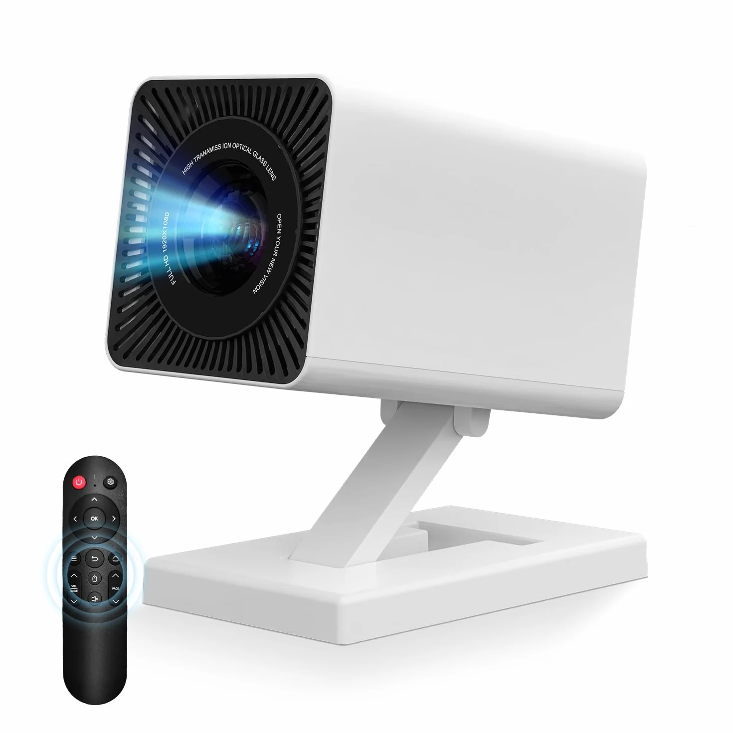 Mini Proiettore 4K Android 11, Portatile 5G WiFi BT 5.4, Full HD 1080P, 120 Pollici, Correzione Trapezoidale, HDMI/USB (bianco)