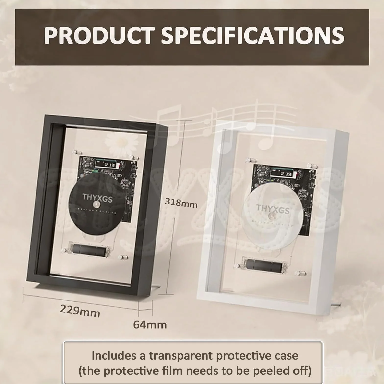 Lettore CD Da Parete, Cornice Decorativa Per Foto Musicali, Con Telecomando, Bluetooth 5.0/uscita AUX Da 3,5 Mm, Senza Altoparlanti, Per Casa/corridoio/ufficio/decorazione Da Parete