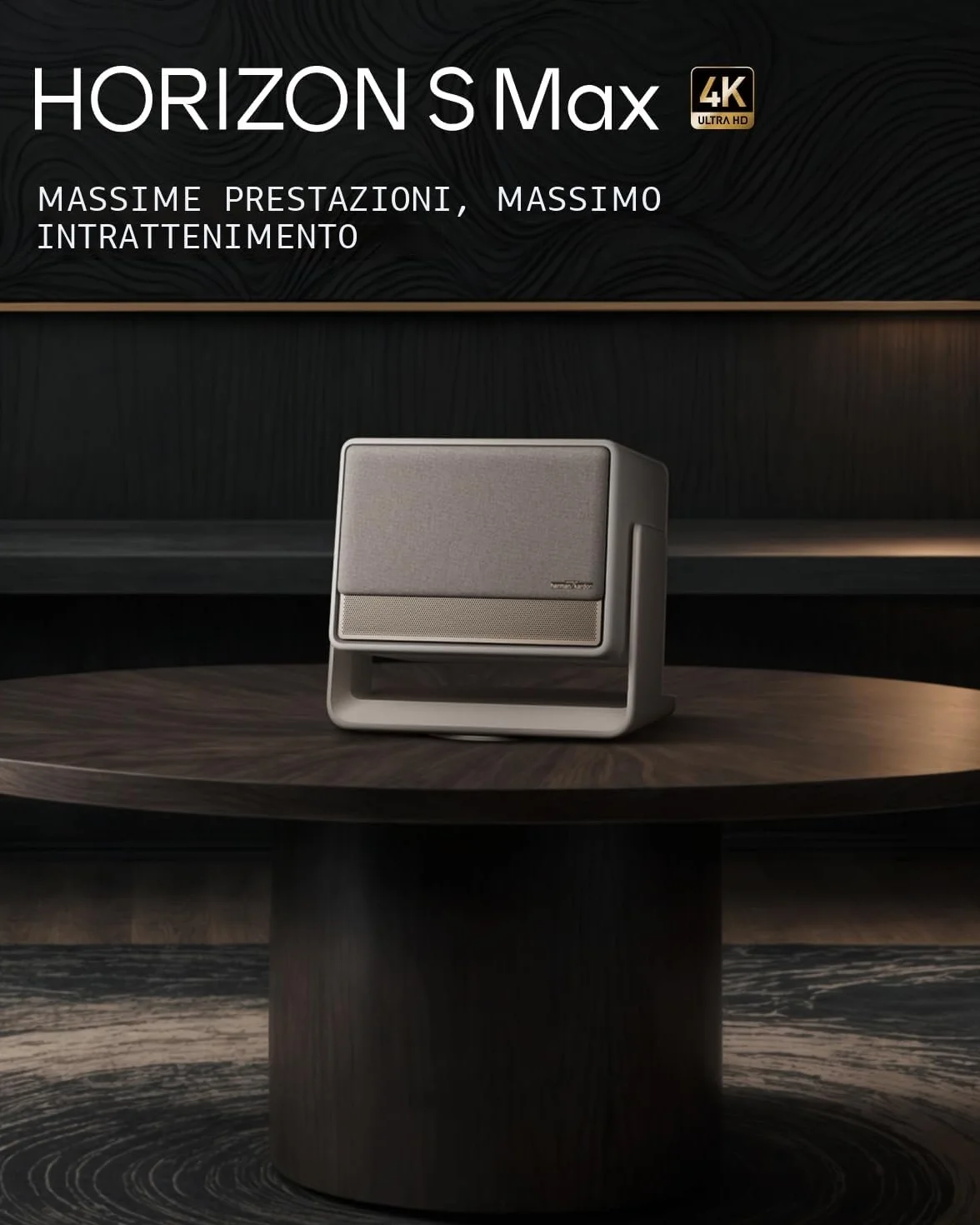 XGIMI HORIZON S Max proiettore 4K, IMAX Enhanced, Dolby Vision, 3100 lumen ISO, 110% BT.2020, supporto flessibile integrato, adattamento intelligente dello schermo, 2 x 12W Harman Kardon