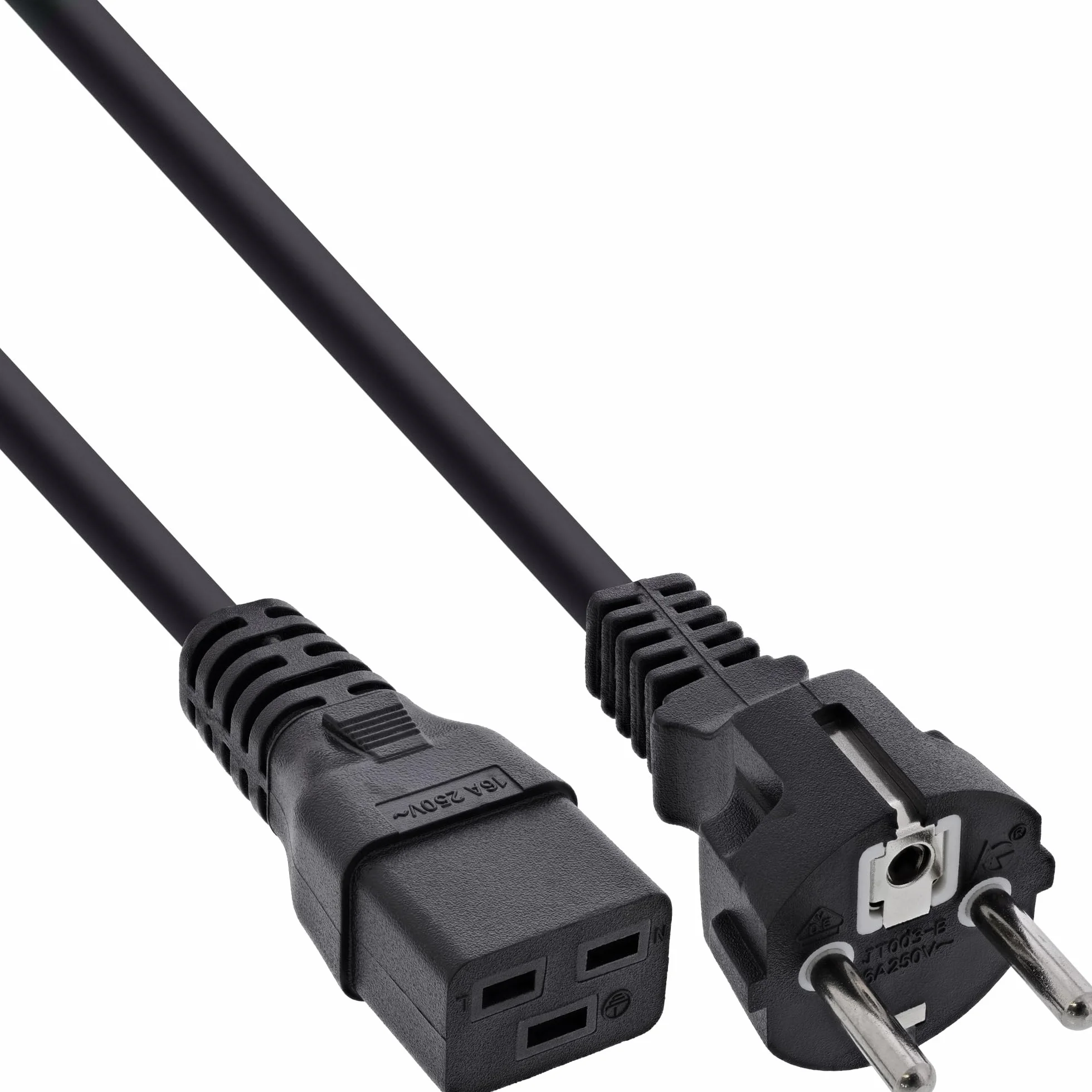 InLine 22289 Kabel Zasilający 16A Schuko CEE-7/7 IEC-320-C19 5m Czarny
