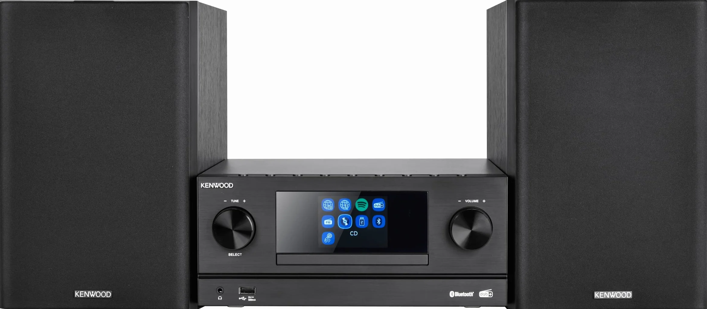 KENWOOD, Sistema Micro HiFi Stereo M-9000S, con Ricevitore Radio da Internet, DAB+ o FM, Lettore CD e Presa USB, Connessione a Spotify e Bluetooth, con Funzione Radiosveglia, Black
