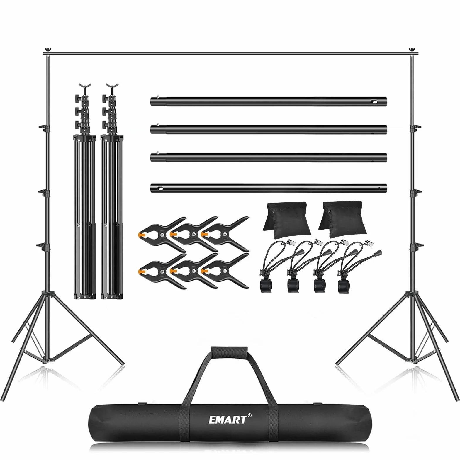EMART Supporto Per Sfondo Fotografico 3 M X 3,6 M Regolabile E Borsa Per Trasporto Per Studio Fotografico, Video, Ritratti E Fotografia Di Prodotti