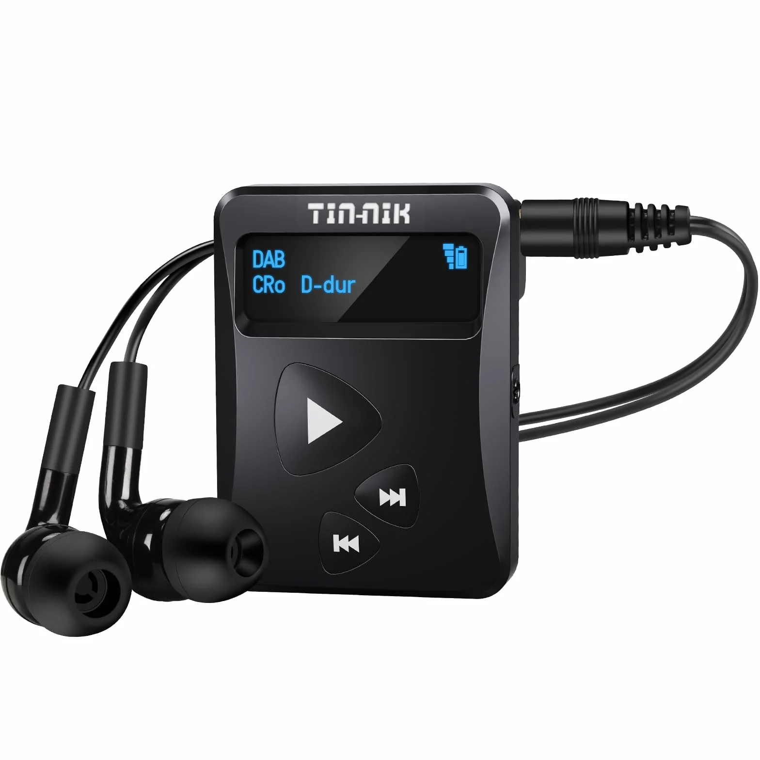 Tin-Nik DAB-398WS-B Portable DAB/DAB+/FM Radio, Mini Radio Digitale Tascabile RDS FM con Batteria Ricaricabile, Auricolari, Scelta Grandi e Piccole Dimensioni