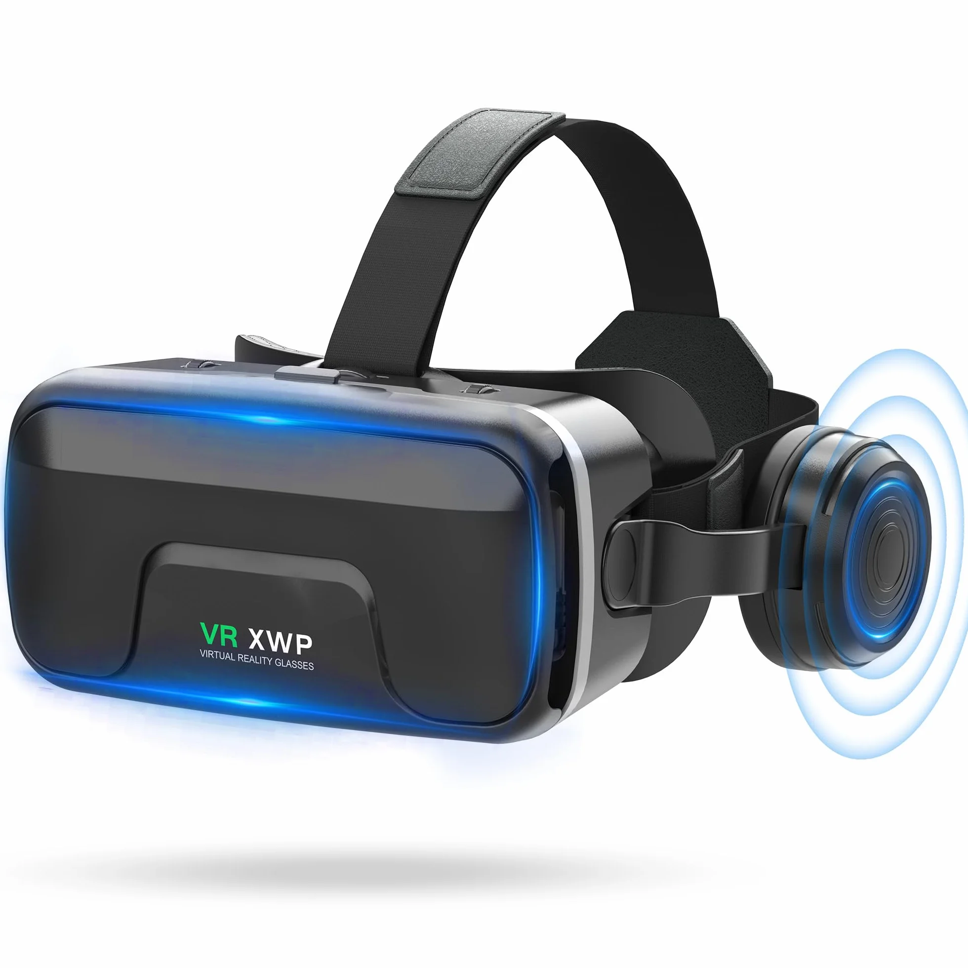 XWP Visore Realtà Virtuale Con Cuffie, Occhiali VR 3D Per Smartphone Con Lenti HD Anti Luce Blu, Compatibile Con iPhone E Android 4,7–7,2", Giochi E Film, Regalo Di Compleanno Per Amici E Famiglia