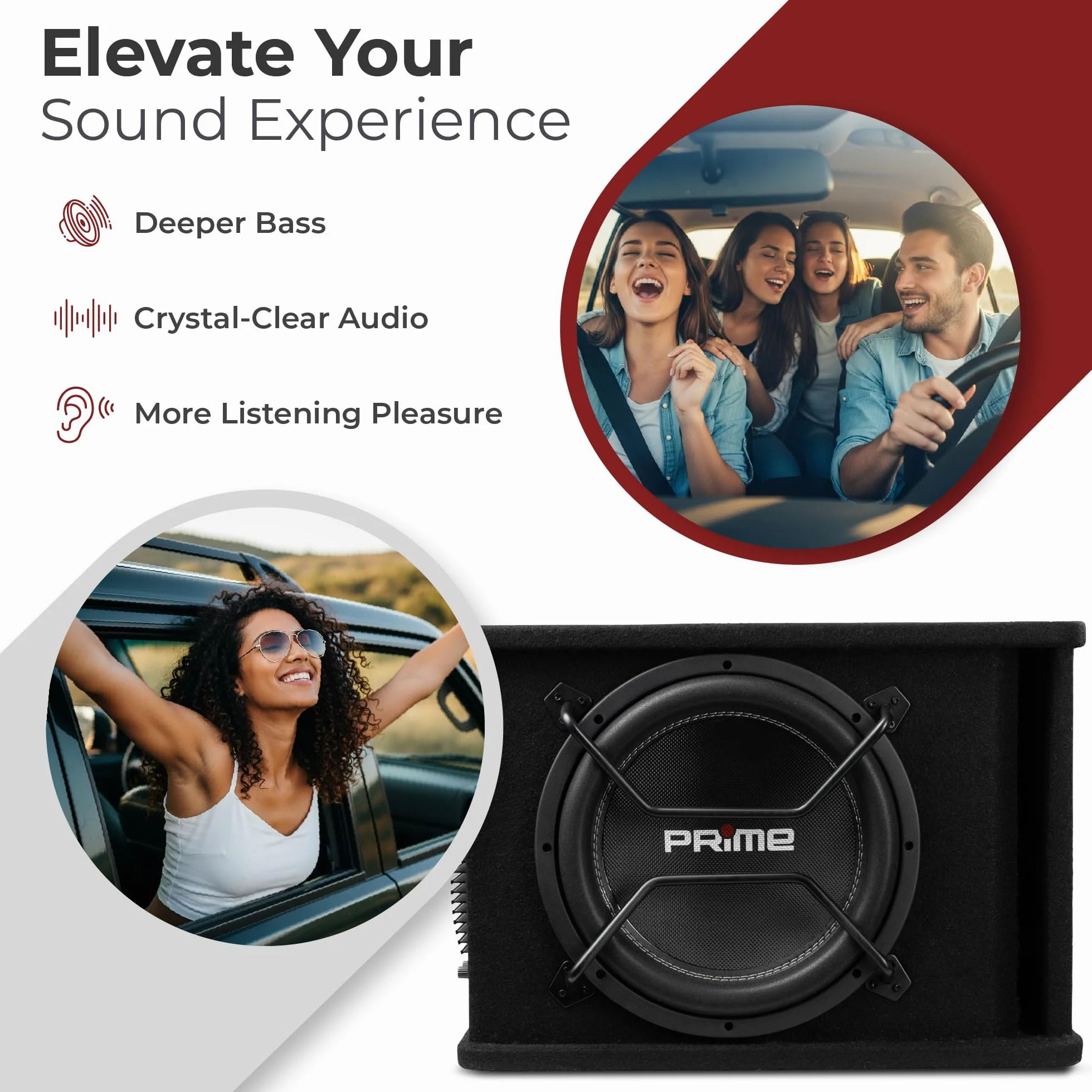 Caliber BC112SA-PRO - Set subwoofer attivo per auto, con amplificatore da 12", 500 W RMS, potenza di picco 1000 W, set di altoparlanti attivi per auto, colore: nero