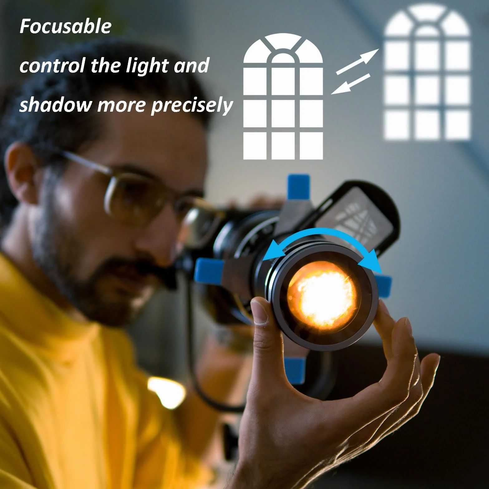 DF DIGITALFOTO Proiettore ottico Snoot Bowens Mount Gobo, con 39 Gobos, attacco di proiezione per faretto fotografico, compatibile con Aputure Amaran 100X/D 200D/X, Godox SL60, Nanlite FS150B