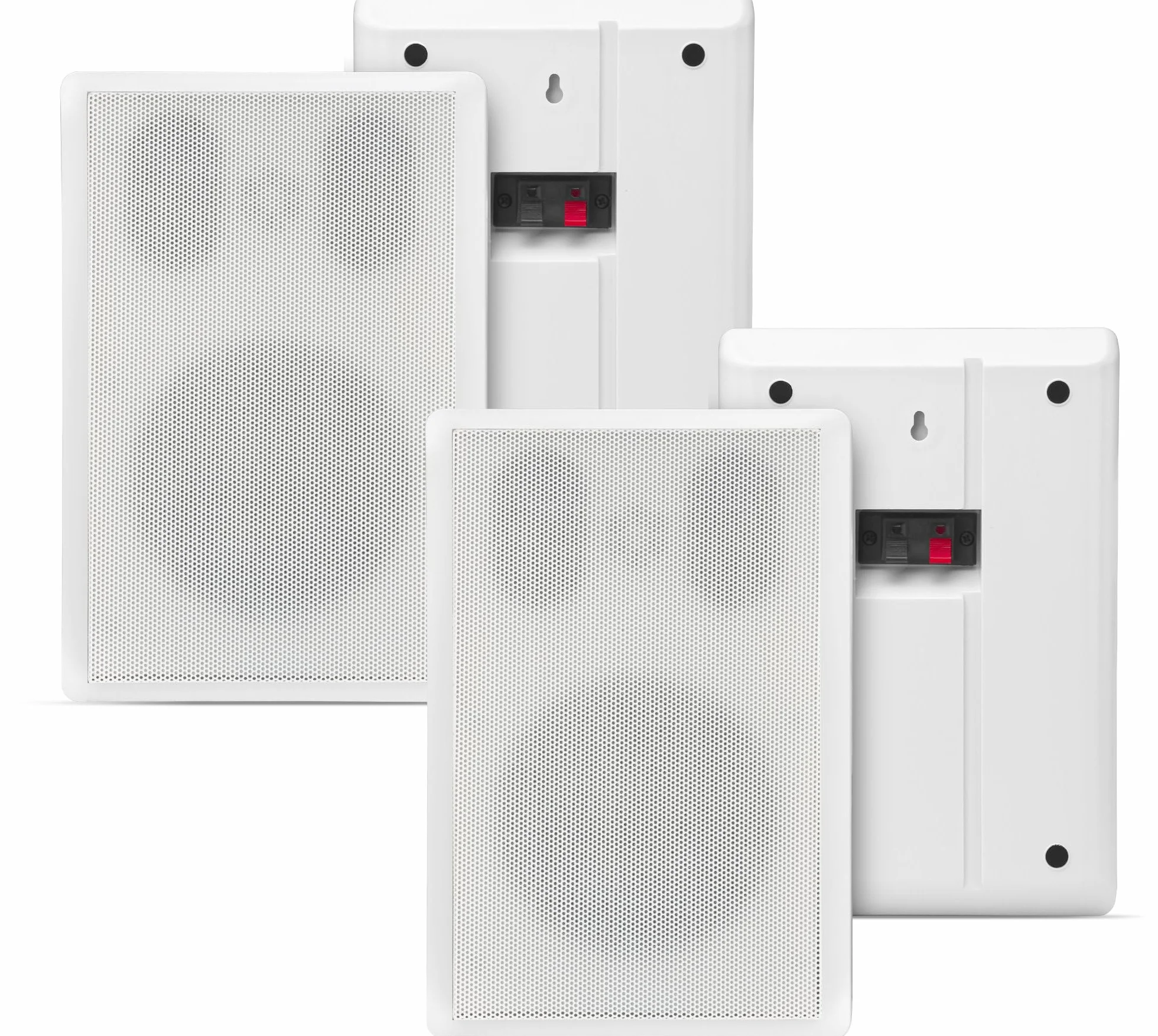 Pronomic FLS-540E WH Set Diffusori Flatpanel da Parete (2 Coppie HiFi Flat Speaker, Cassa 2 Vie, Woofer 5,25"/133mm, Tweeter 1,2"/30mm, 30/60 Watt (RMS/Peak), Connessione a morsetti) bianco