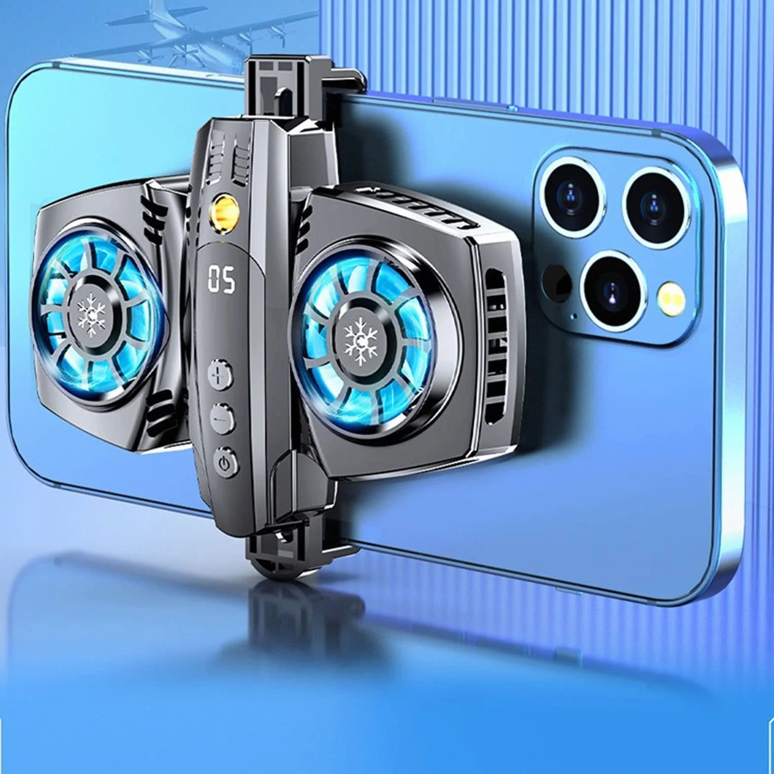 Raffreddatore per Cellulare, Ventola di Raffreddamento a Semiconduttore Dual Core Radiatore per Cellulare, Basso Rumore, Risparmio Energetico, per Streaming Video di Giochi Mobili