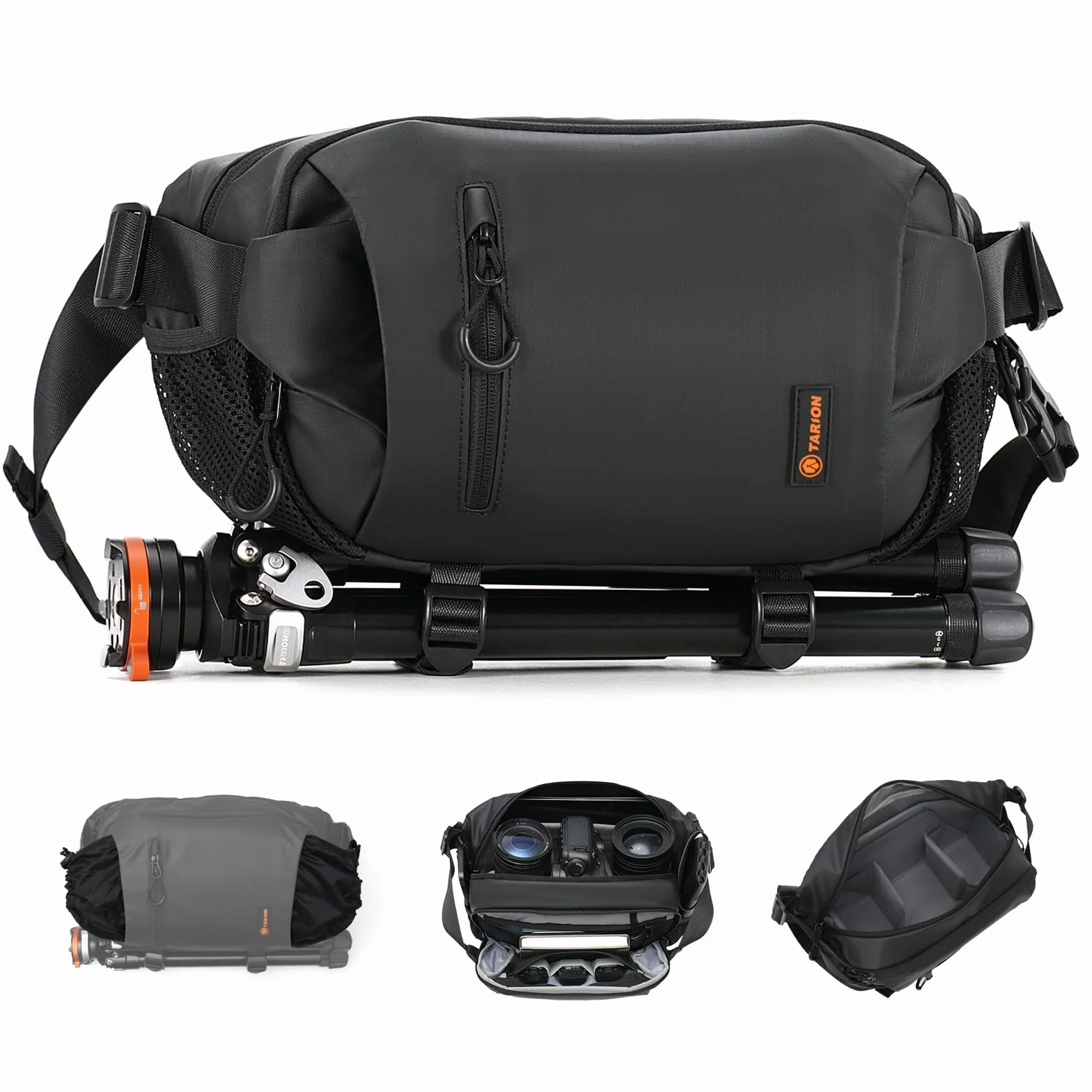 TARION Borsa a Tracolla per Fotocamera Sling: 2-in-1 Borsa Fotografica Piccola Reflex Custodia Macchina Fotocamera Zaino Fotografico Professionale Xprober für DSLR SLR Mirrorless Obiettivo