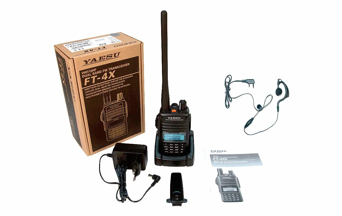 Yaesu - FT4XE, Walkie talkie bibanda VHF/UHF, 144-440 MHz, auricolare PIN19M