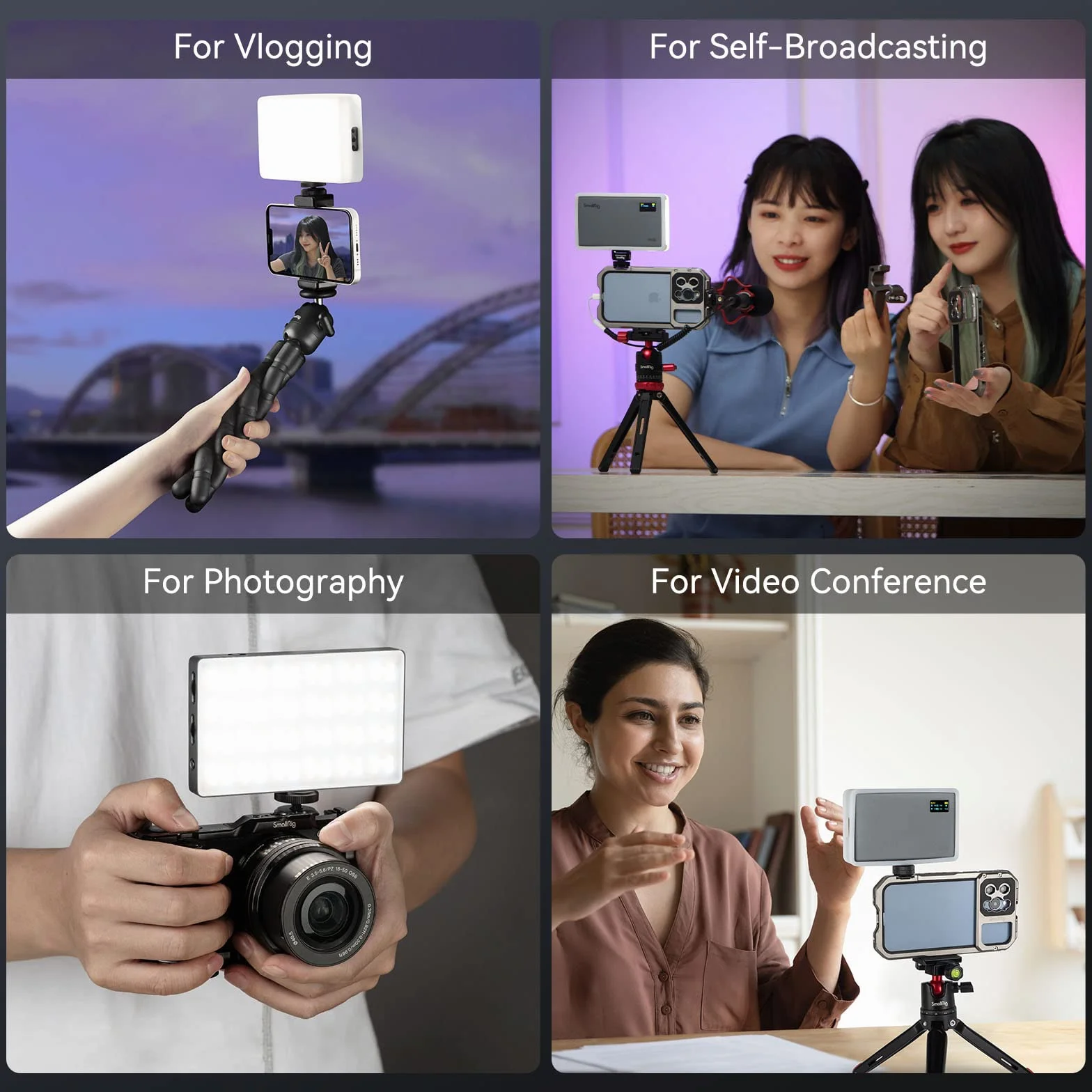 SMALLRIG RGB Video Light, RM120 Portatile On Camera Light, 5000mAh 2500K-8500K CRI 98+, Illuminazione per videoconferenza professionale Full Color LED Light Panel per Vlog, Photography - 3808