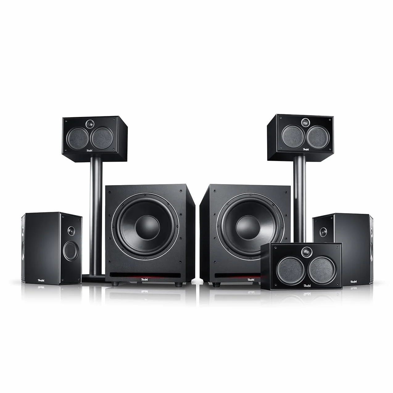 Teufel Sistema 6 THX 5.2 Set Home Cinema con Licenza THXSelect, Suono cinematografico e Riproduzione Musicale a Livello THX, 2 potenti subwoofer (Wireless Opzionale), ATM