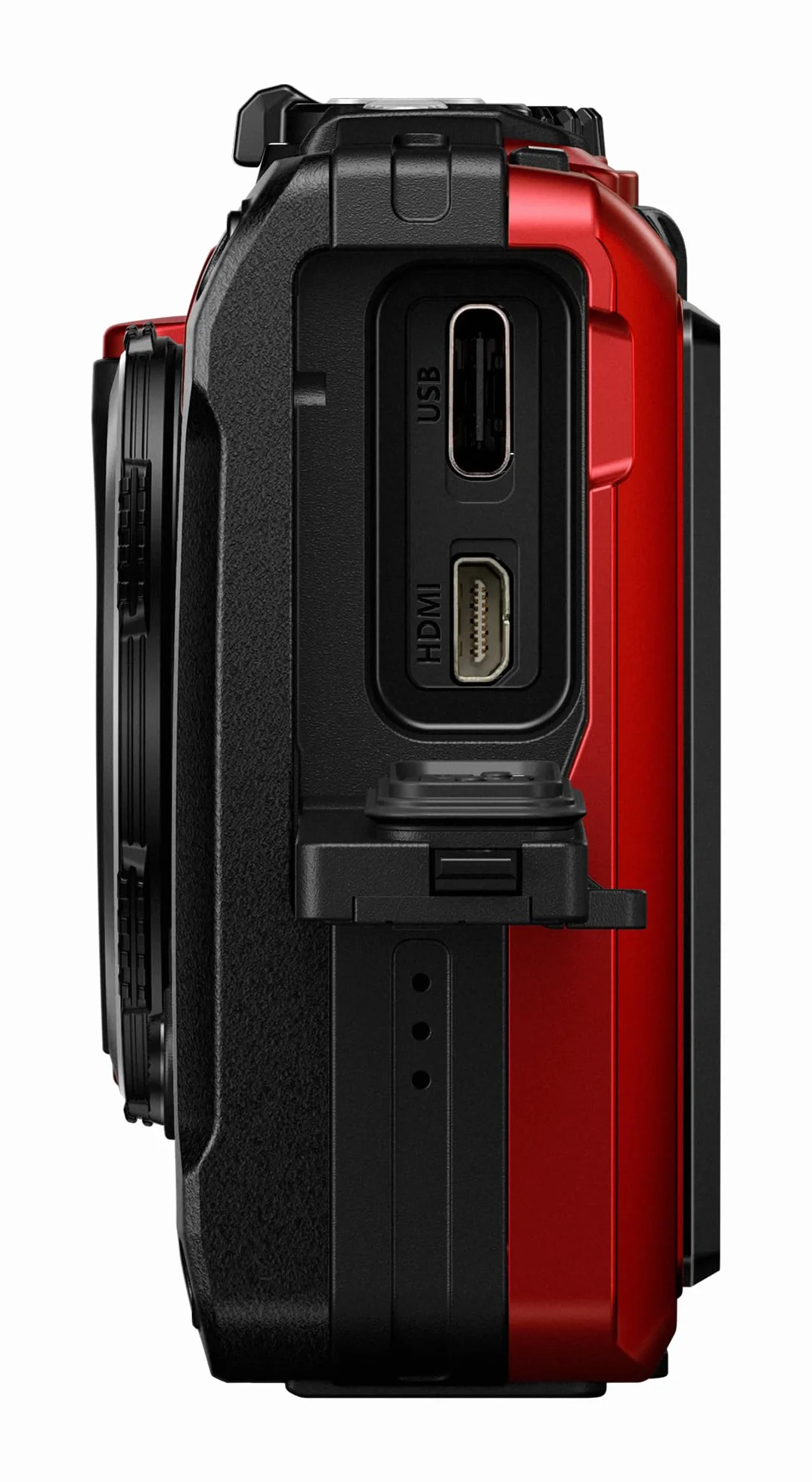 OM SYSTEM Tough TG-7 rosso, 12MP, impermeabile, resistente agli urti, modalità di ripresa subacquea e macro, video 4K, zoom 4x-grandangolare (erede di Olympus TG-6)