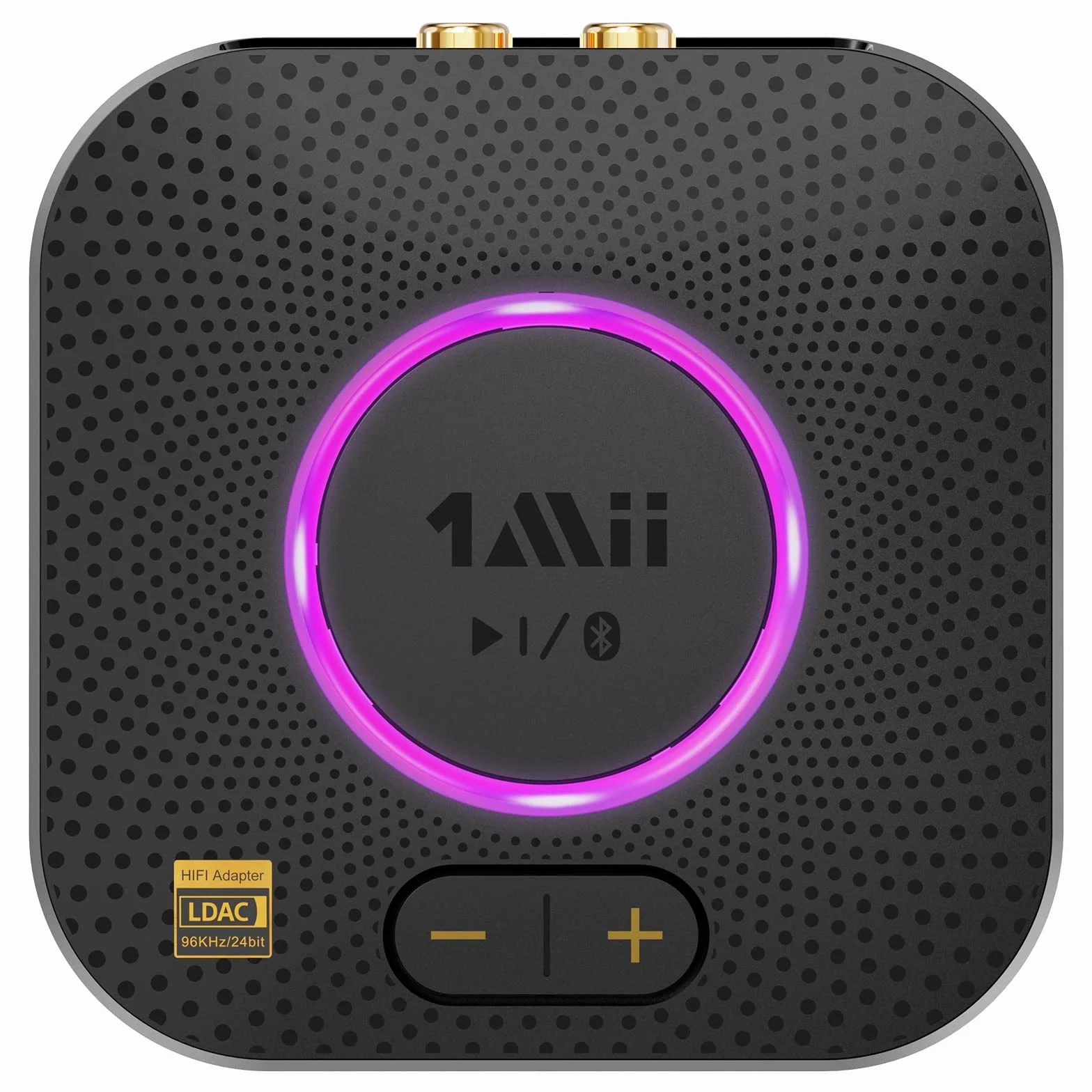 1Mii B06S+ Ricevitore Bluetooth 5.2 HiFi, Hi-Res LDAC Adattatore Audio Bluetooth con Jack AUX 3.5mm e RCA, aptX Bassa Latenza, 100ft Lungo Raggio Ricevitore con Controllo Volume per Home Audio/PC