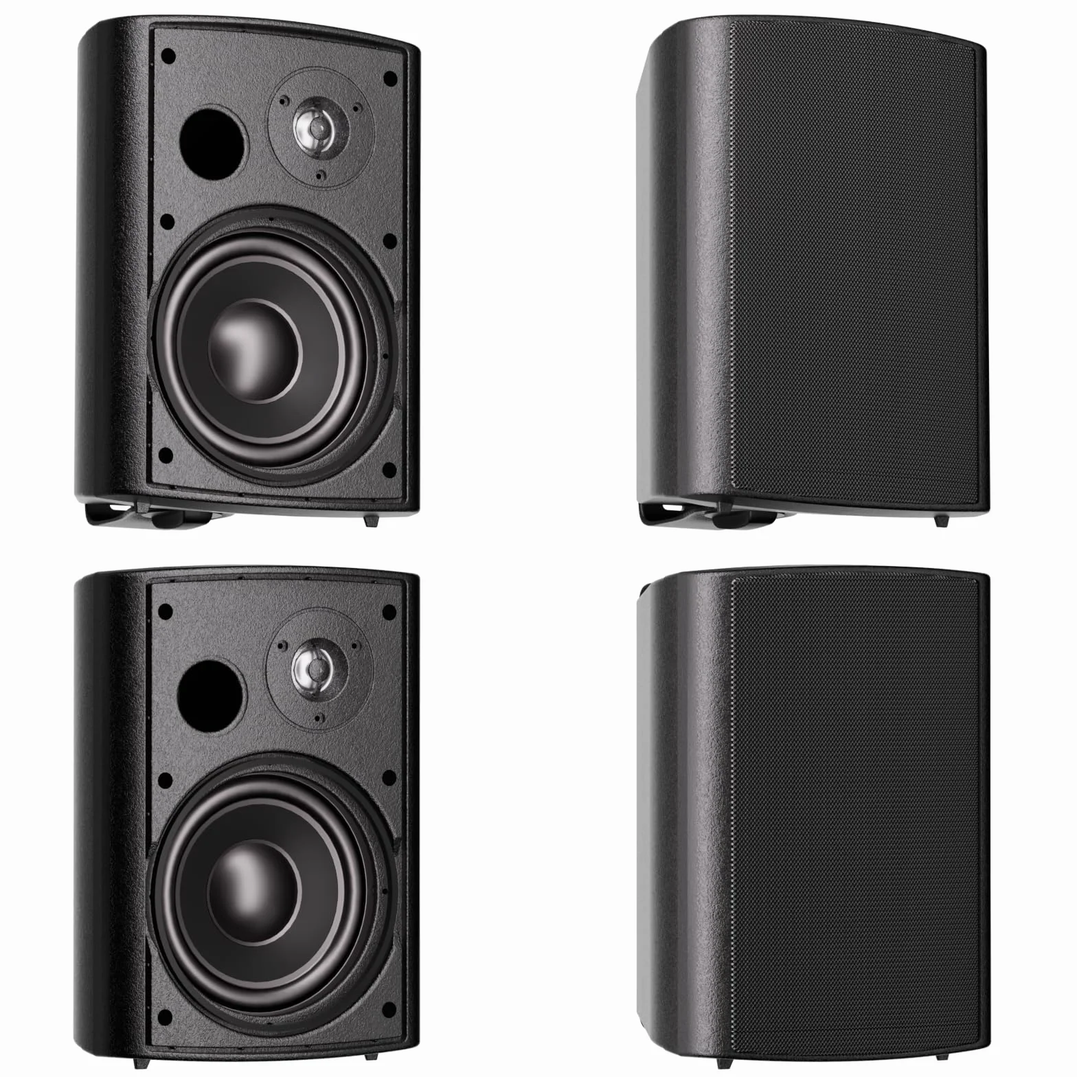 Herdio 800W 6,5" Diffusori da esterno impermeabili nero 4 Altoparlanti