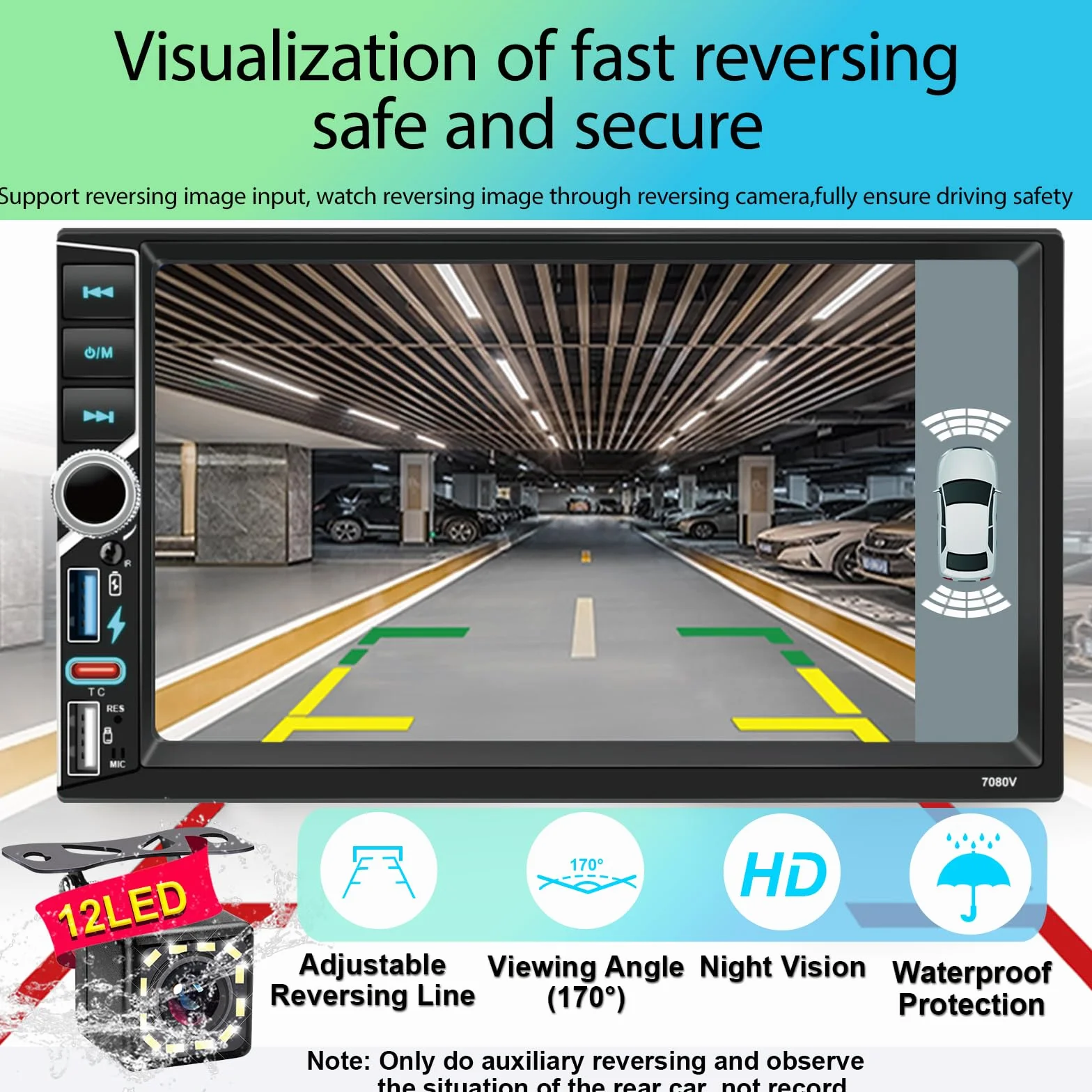 Autoradio 2 DIN 7 Pollici HD Touch Screen con Wireless Carplay e Android Auto, Radio FM RDS
