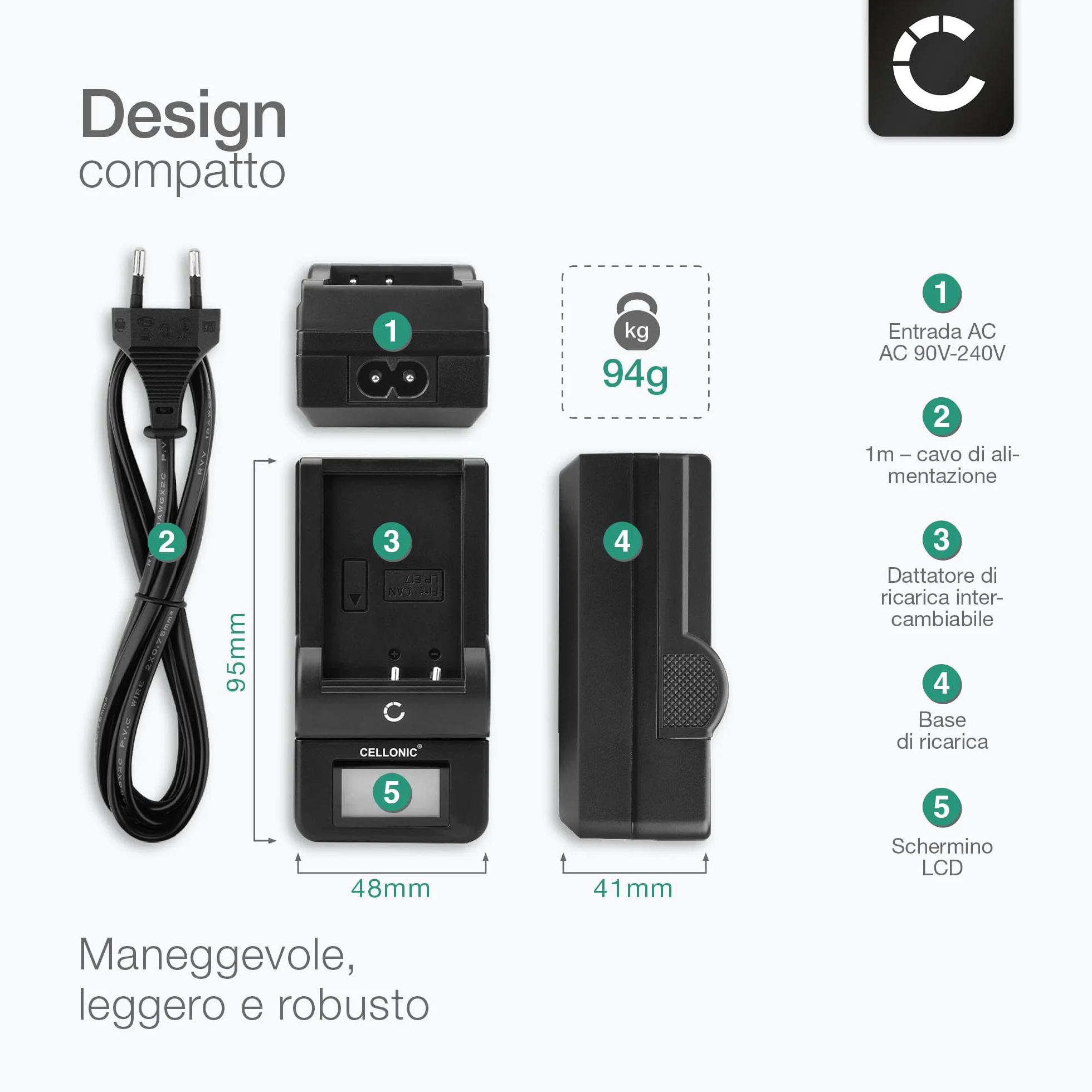 CELLONIC 1x Batteria per Navigatore GPS Compatibile con Garmin Alpha 100, Montana 600, Alpha 200, 010-11599-00 – (2200mAh, 3.7V) + Caricabatteria