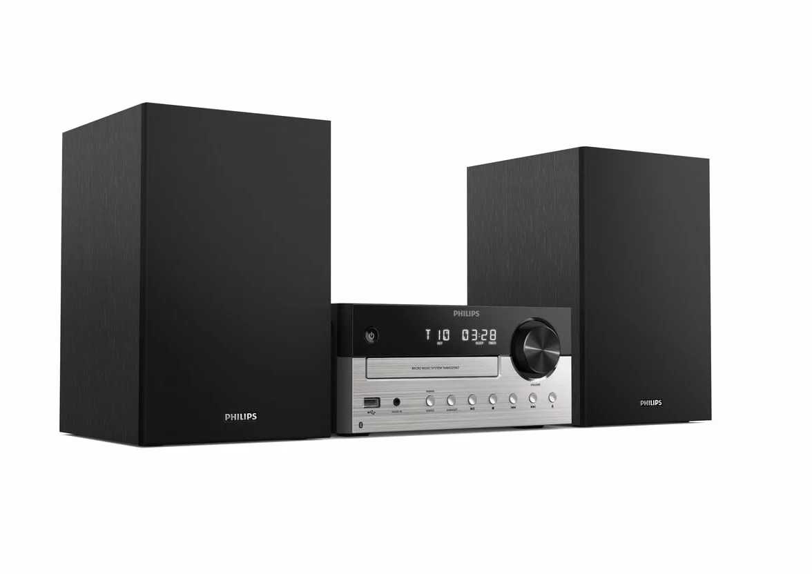 Philips TAM4205M2 Sistema Micro Hi-Fi – 80W, Altoparlanti Bass Reflex, CD, FM, USB, Audio-in, Bluetooth 5.4, Auracast, Digital Sound Control, Telecomando, Imballaggio ecologico