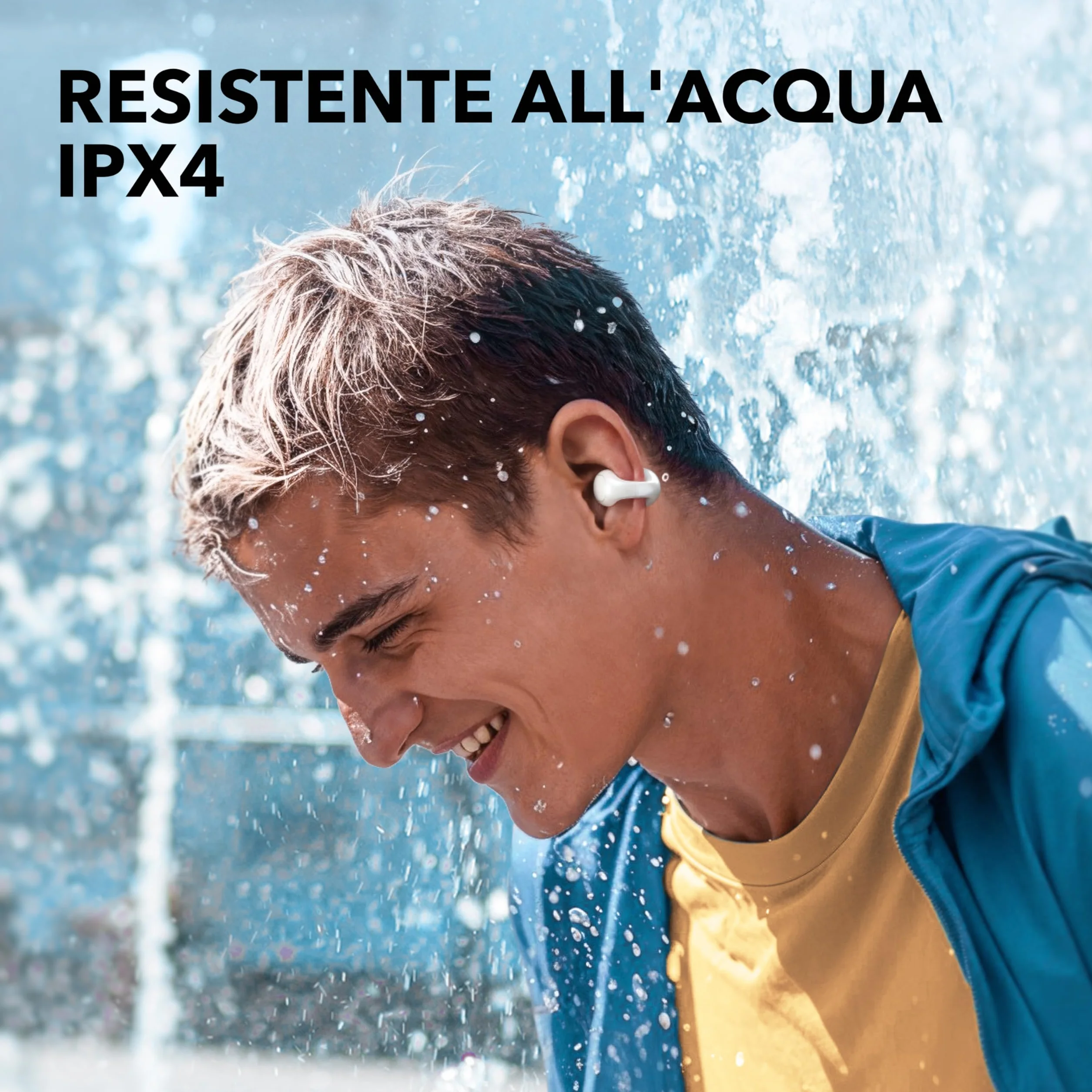 Soundcore C30i di Anker, auricolari open-ear con clip, comodi e leggeri, custodia design rigido, archetti collegabili, driver potenti per suono nitido, 30 ore di autonomia, resistente all'acqua IPX4
