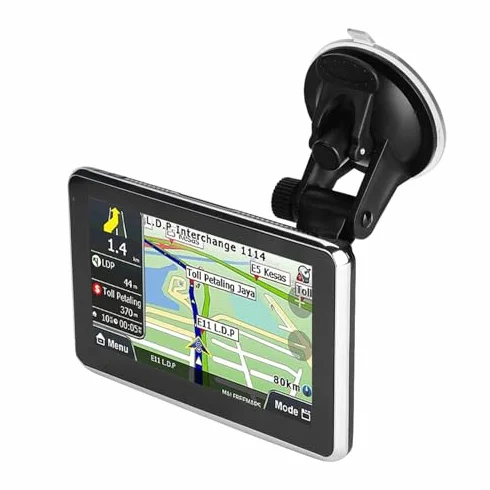 Navigatore GPS per Auto Touch Screen 5 Pollici DDR256M 8GB MP3 FM Mappa Europa Nero