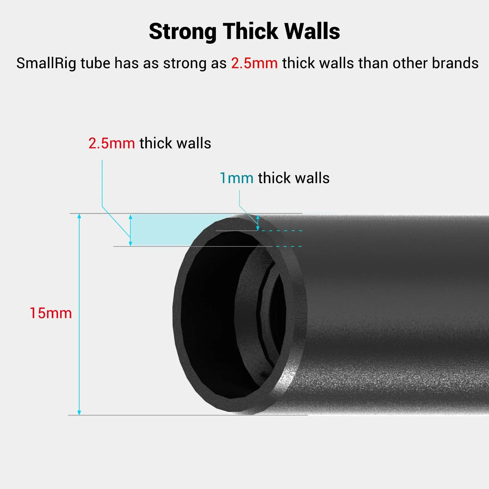 SMALLRIG 15mm Rail Rods(15mm Asta) per Camera Rig Combinazione di 8 Pollici (20 cm) Rods, 10 Pollici (30 cm) Rods e Connettore per Asta - 1659