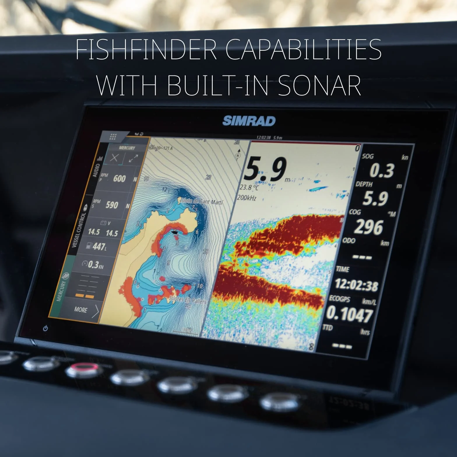 Simrad GO9 XSE - 9" Chartplotter con trasduttore Active Imaging 3 in 1, C-MAP Discover Chart Card