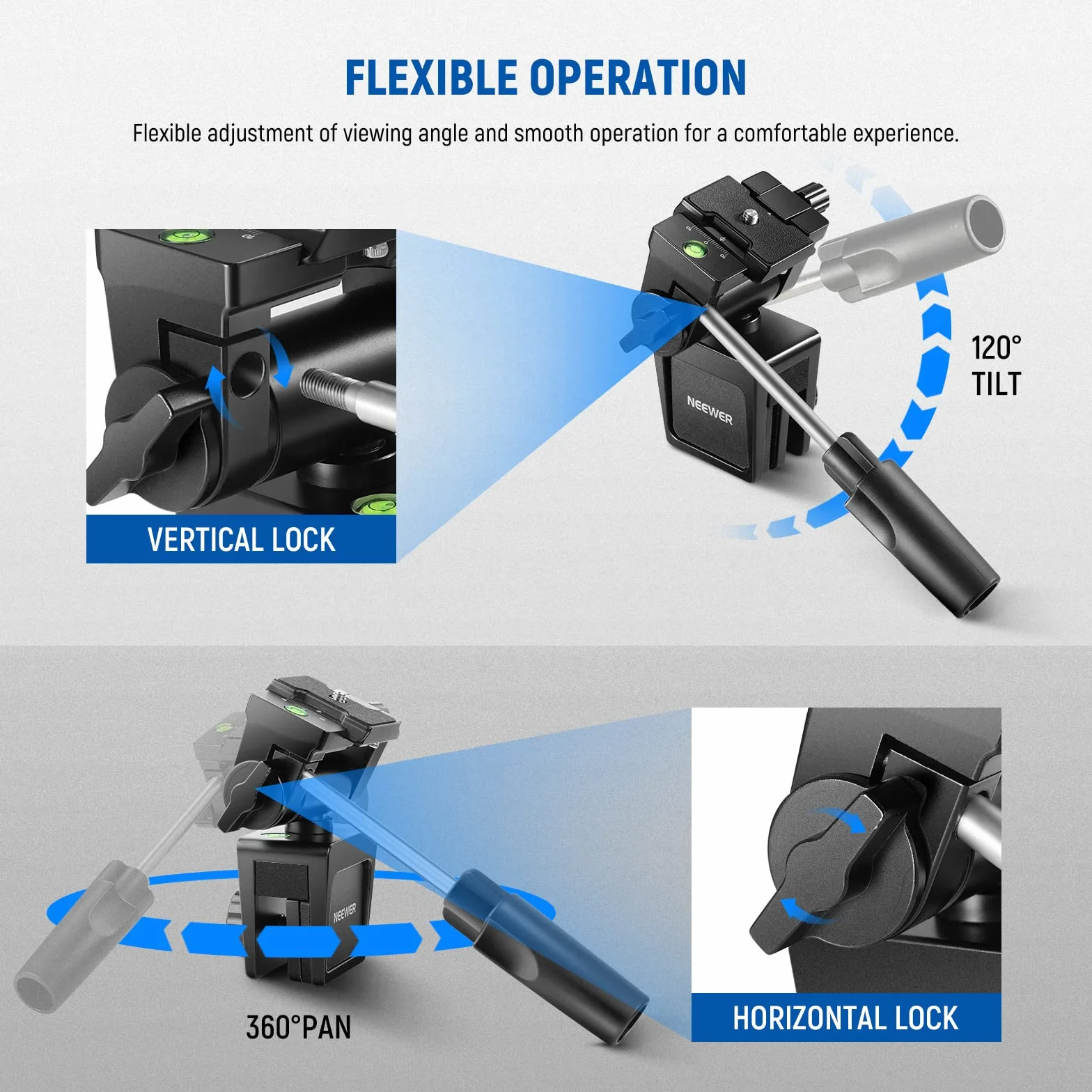 NEEWER Supporto per Finestrino Auto con Maniglia per Spotting Scope, Resistente per DSLR Telescopi, Rotazione a 360° Inclinazione a 120° per Osservazione di Fauna Selvaltica, Bird Watching, Scoutismo