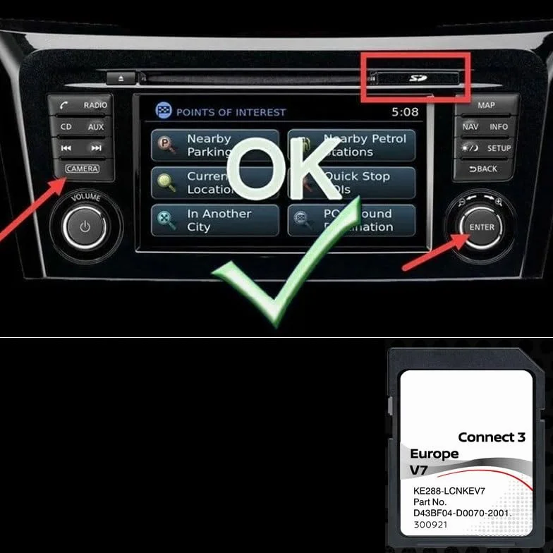 Nissan Connect 3 LCN2 Scheda SD Navigazione GPS Europa 2022 v7