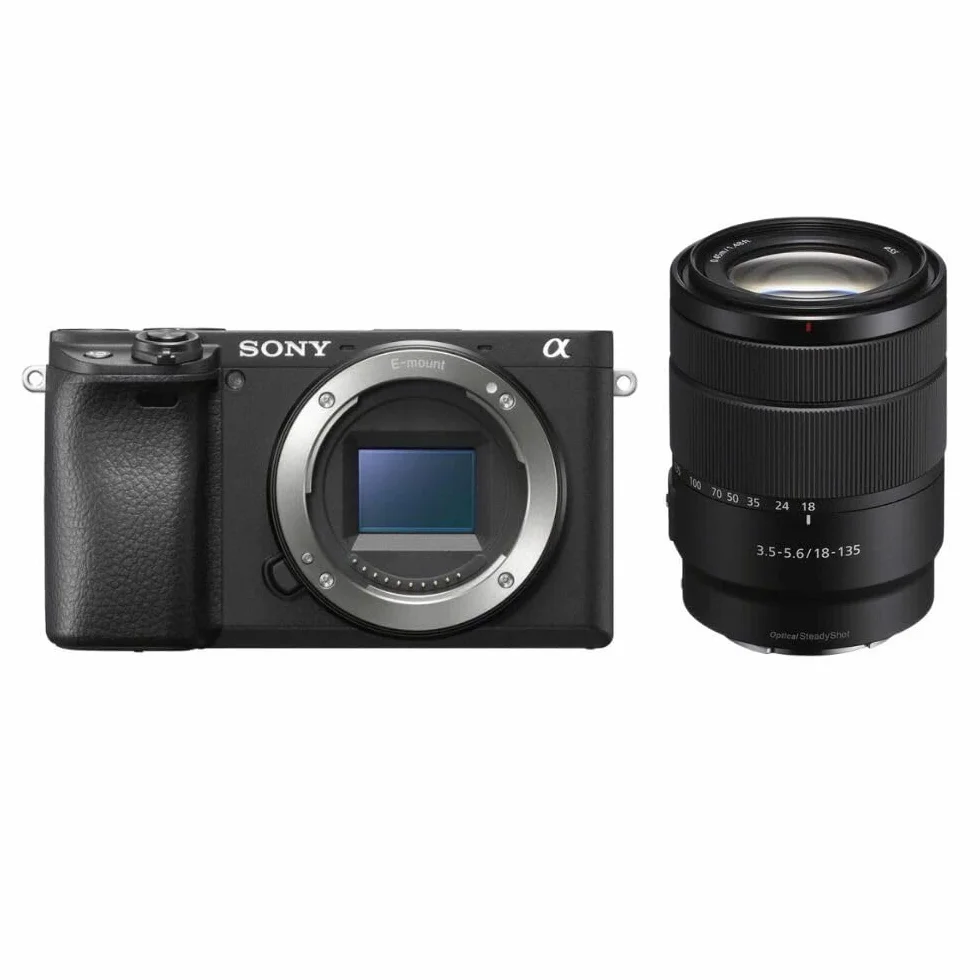 Sony Alpha 6400 (APS-C) Fotocamera con obiettivo 18-135 mm – Autofocus con rilevamento degli occhi da 0,02 s, video 4K, display ribaltabile, ideale per vlogging e fotografia