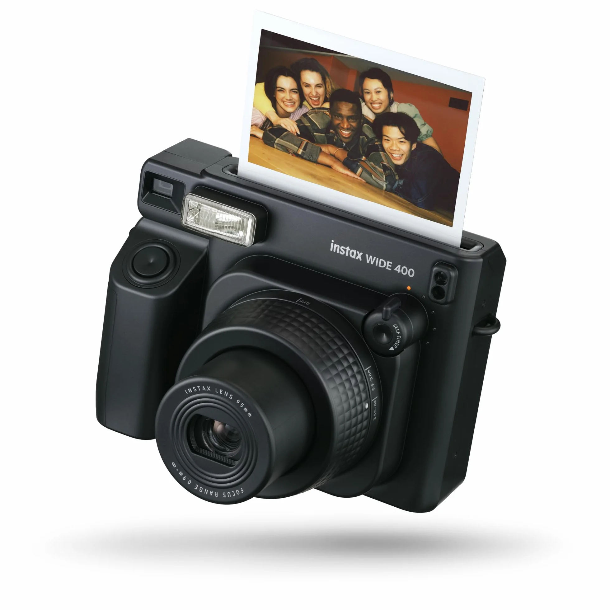 Fujifilm instax WIDE 400 - Fotocamera Istantanea Analogica, Esposizione Automatica, Flash Automatico, Autoscatto, Controlli Semplificati, Dimensioni Stampa 86 mm x 108 mm, Colore: Black