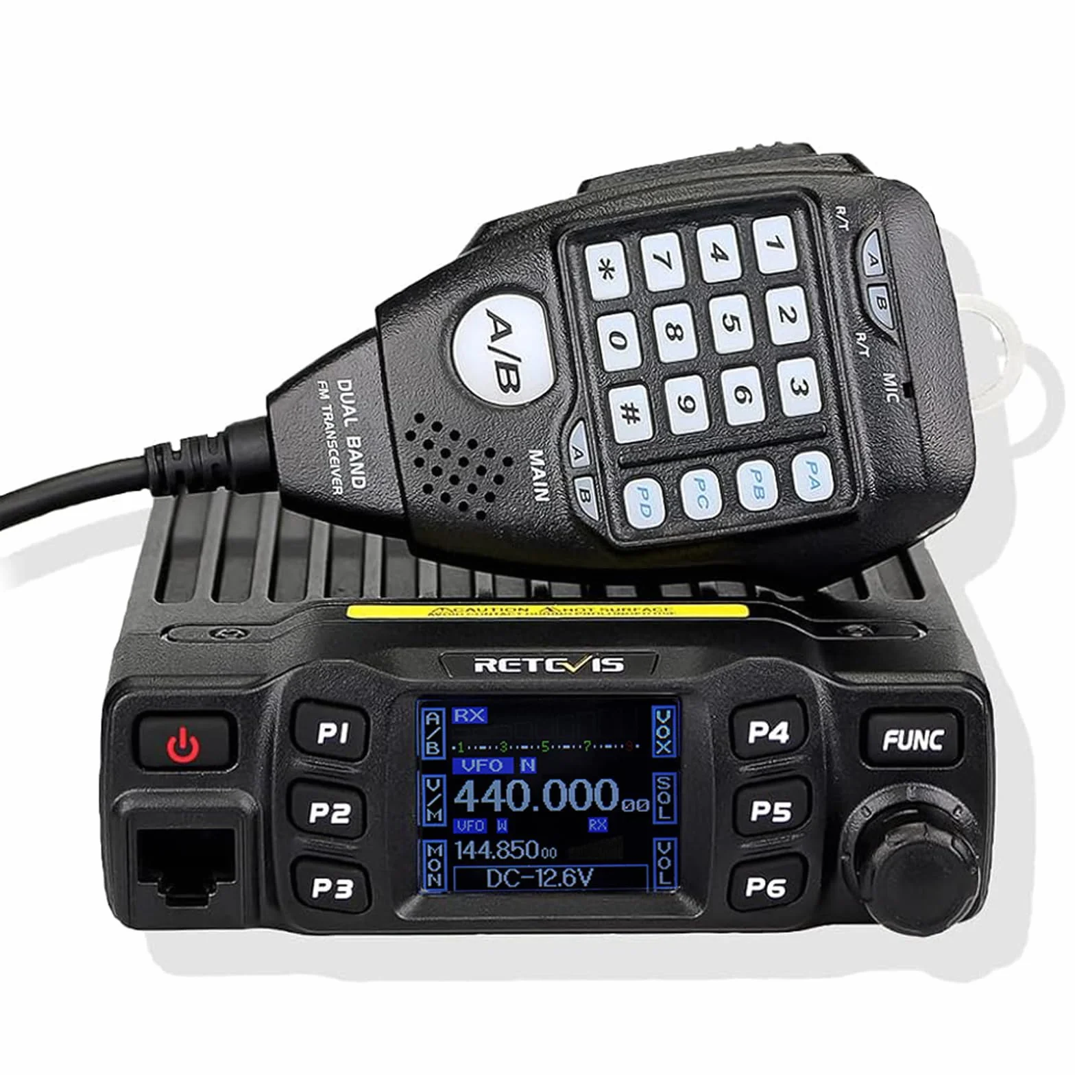 Retevis RT95 Doppia Banda Radioamatori, 5W/15W/25W, 200 Canali per Mobile Radio, Luminosità Dello Schermo Regolabile, Chirp, Schermo LCD Girevole, Radio Trasmittenti (Nero 1 Confezione)