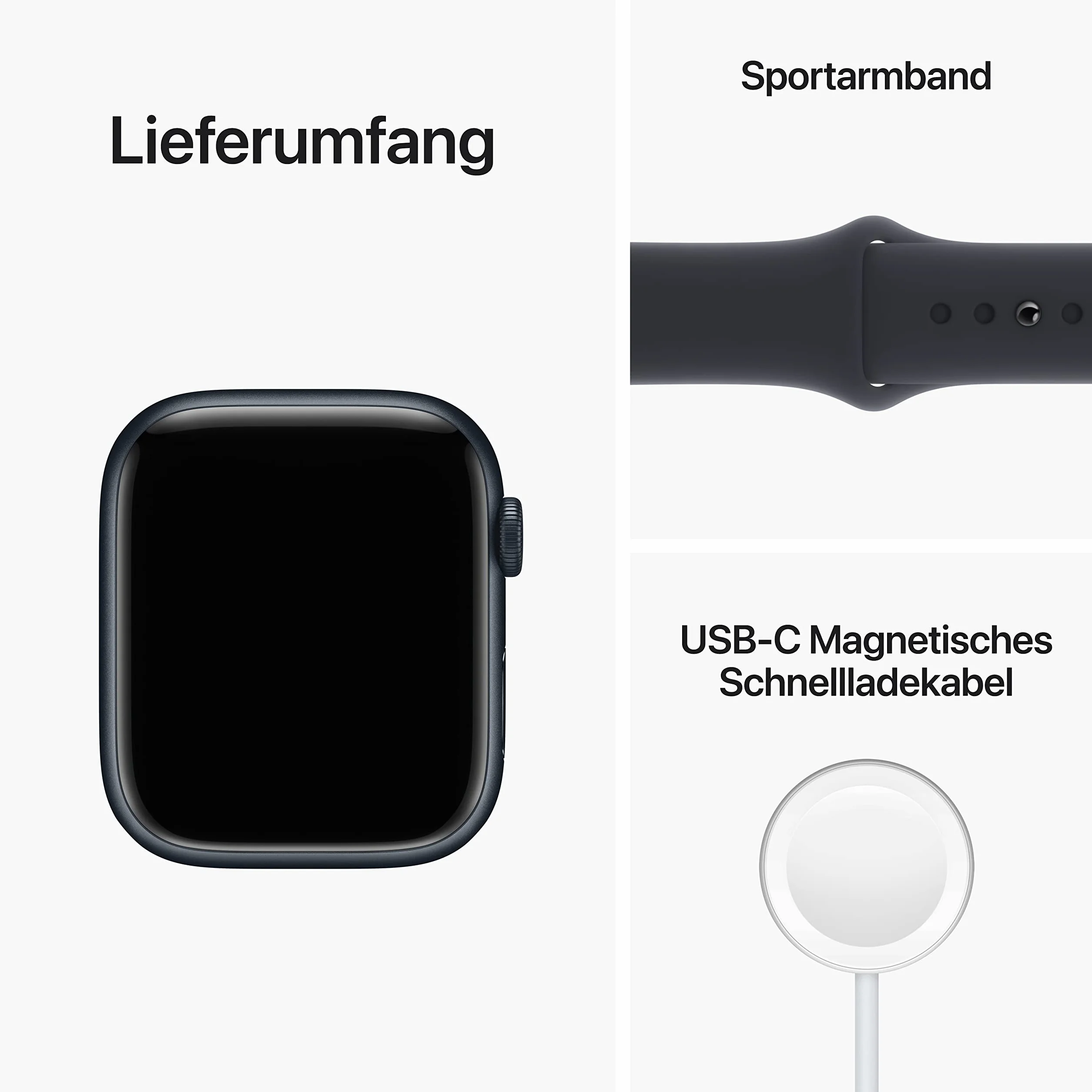 APPLE WATCH SE ALUMINIUM 44MM MITTERNACHT (SPORTARMBAND MITTERNACHT) *NEW* (Ricondizionato)