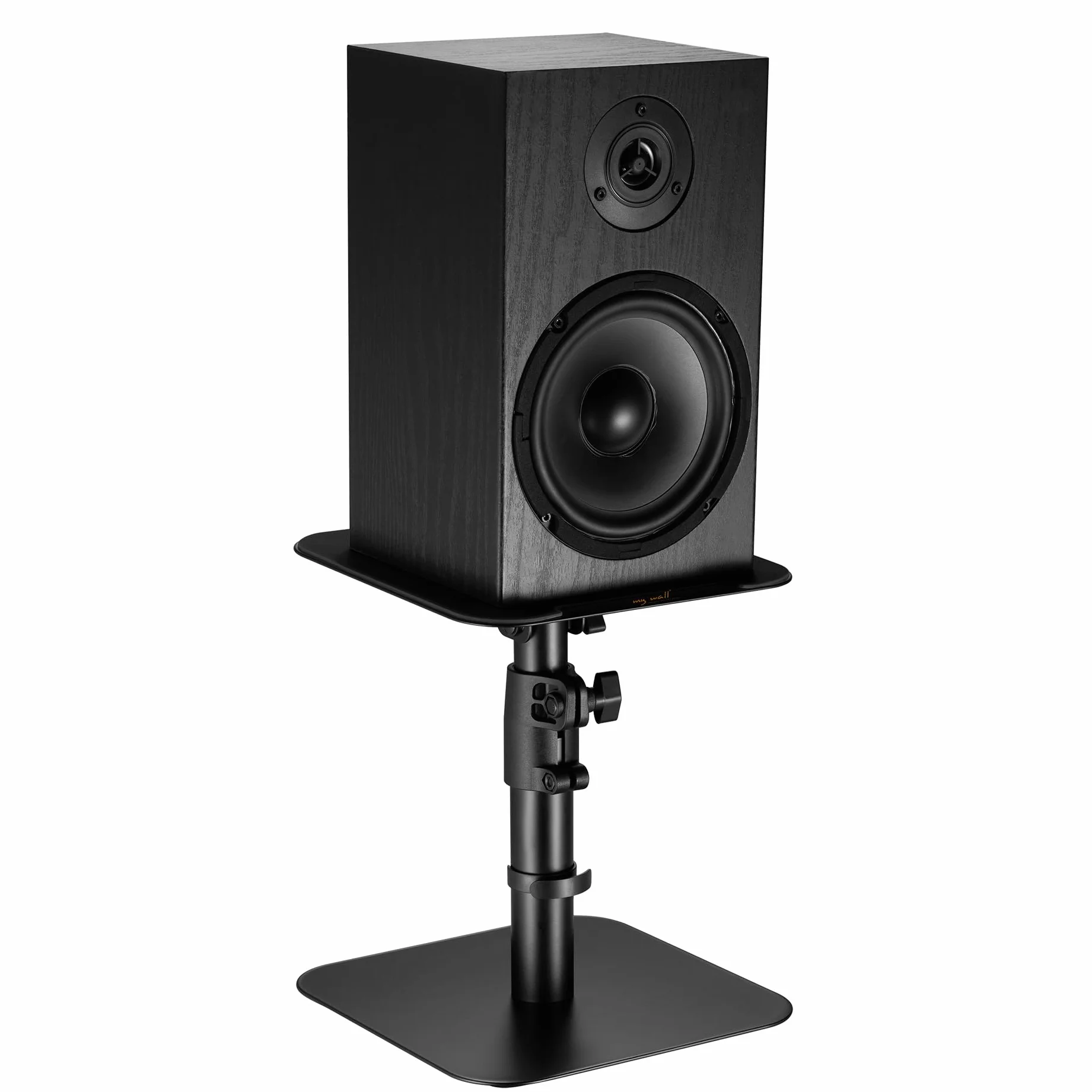 mywall HS31L - Supporto da tavolo universale per altoparlante, inclinabile +/-15°, con un carico fino a 15 kg, colore: Nero