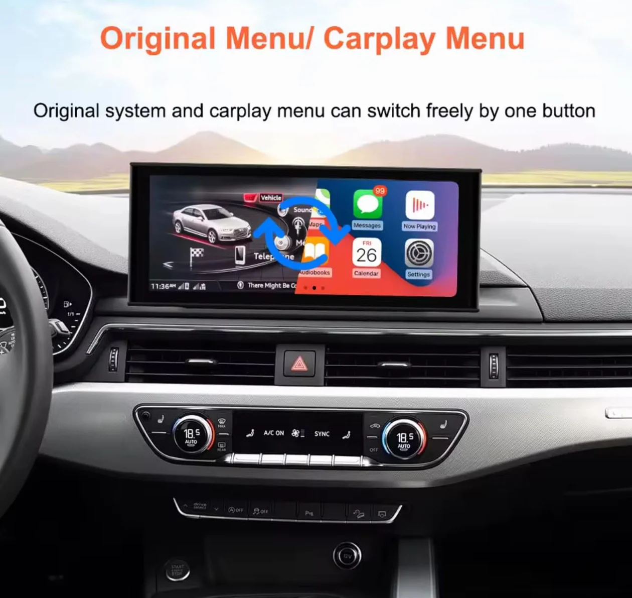 12,3 pollici CarPlay Android Auto per AUDI A4 B9 AUDI A5 F5 | Sistema Linux | Schermo Touch Multimediale Retrofit Plug & Play (2016-2020)