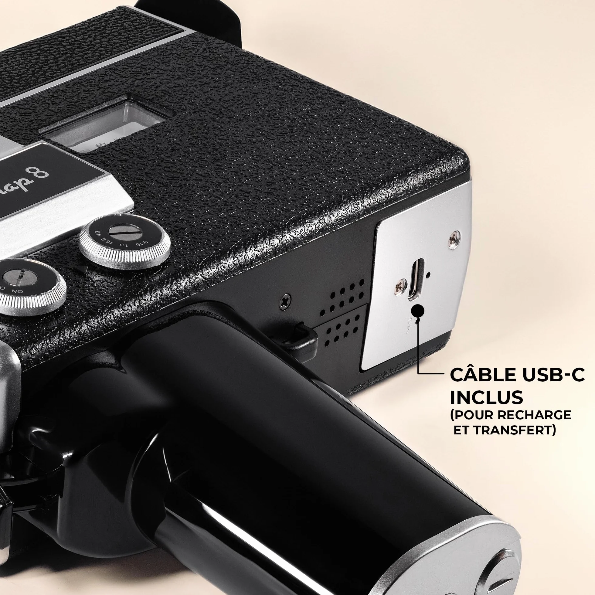 Camp Snap CS-8 Videocamera digitale – Videoregistratore 2.7K per Youtube, fotocamera senza schermo, zoom digitale 8X, con 5 filtri di pellicola personalizzabili, scheda SD inclusa e batteria