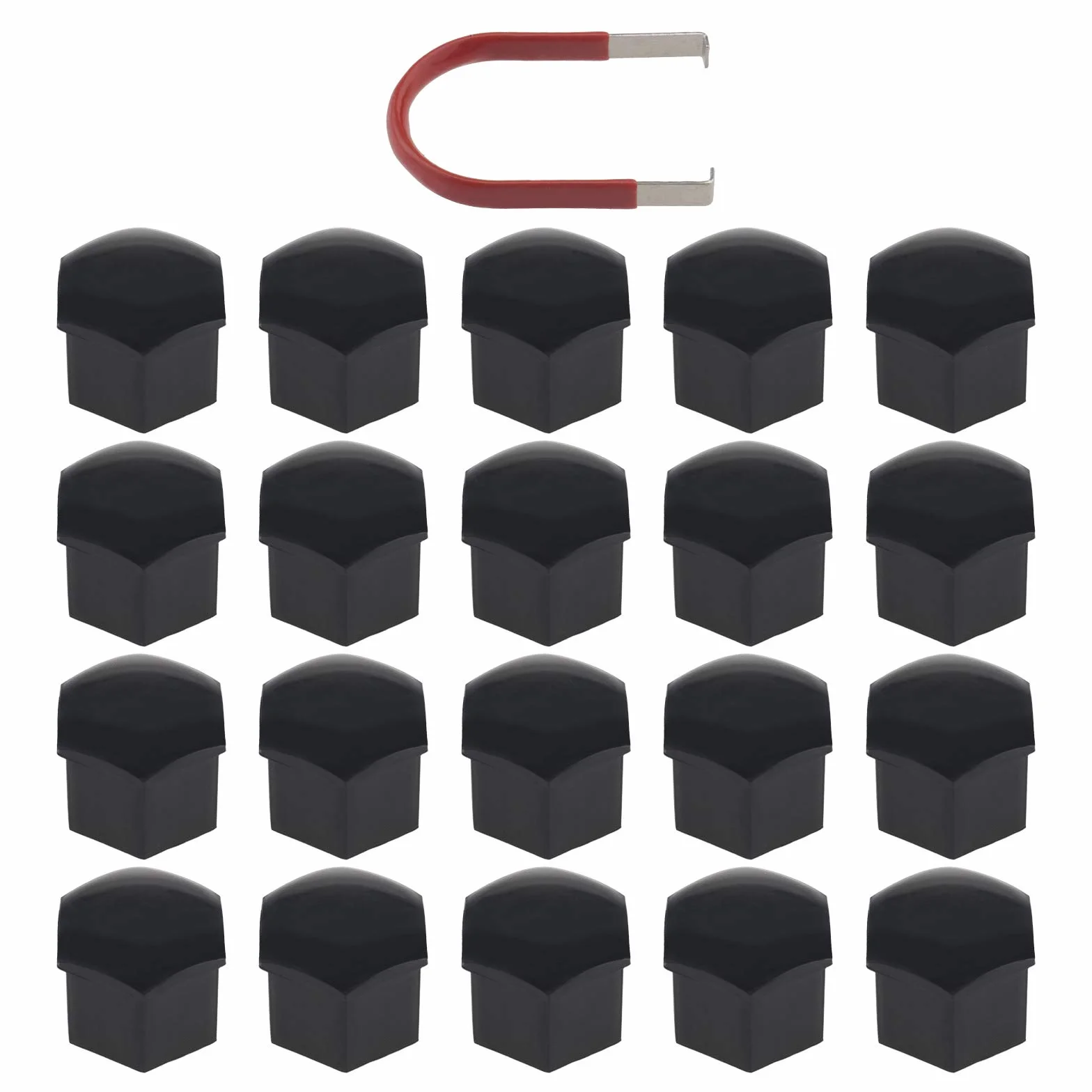 20 Pz Nero Dado Ruota Caps Bullone Mozzo Coperture 21mm Protezioni Esagonali con Strumento di Rimozione Compatibile con Range Rover Evoque Ducato