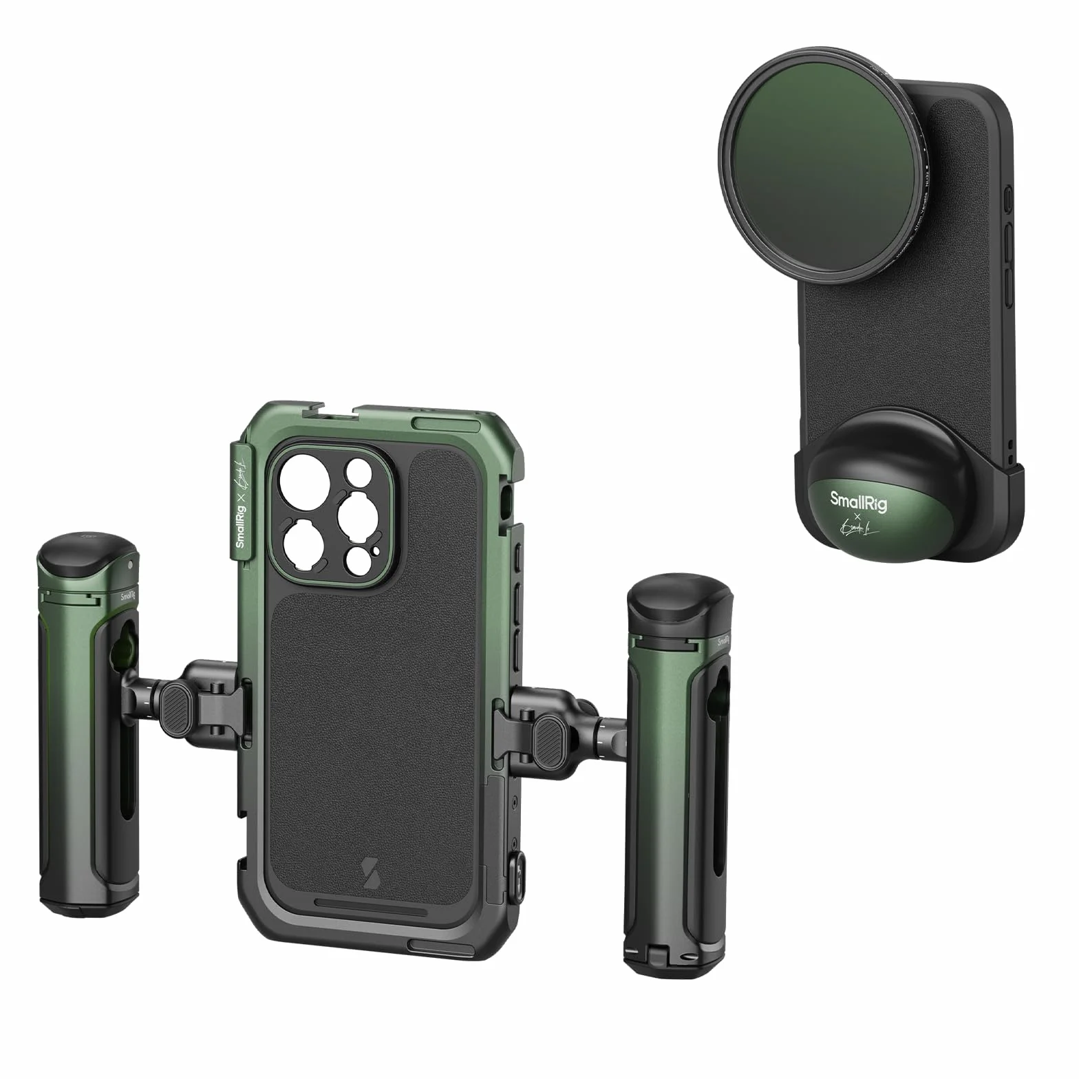 SMALLRIG x Brandon Li Kit Video Mobile per iPhone 16 Pro Max, Gabbia per Telefono con Kit per Telefono Leggera FilMov, Maniglie QR Wireless Girevoli, Kit Filtro VND 67 mm, Supporto per MagSafe - 5001