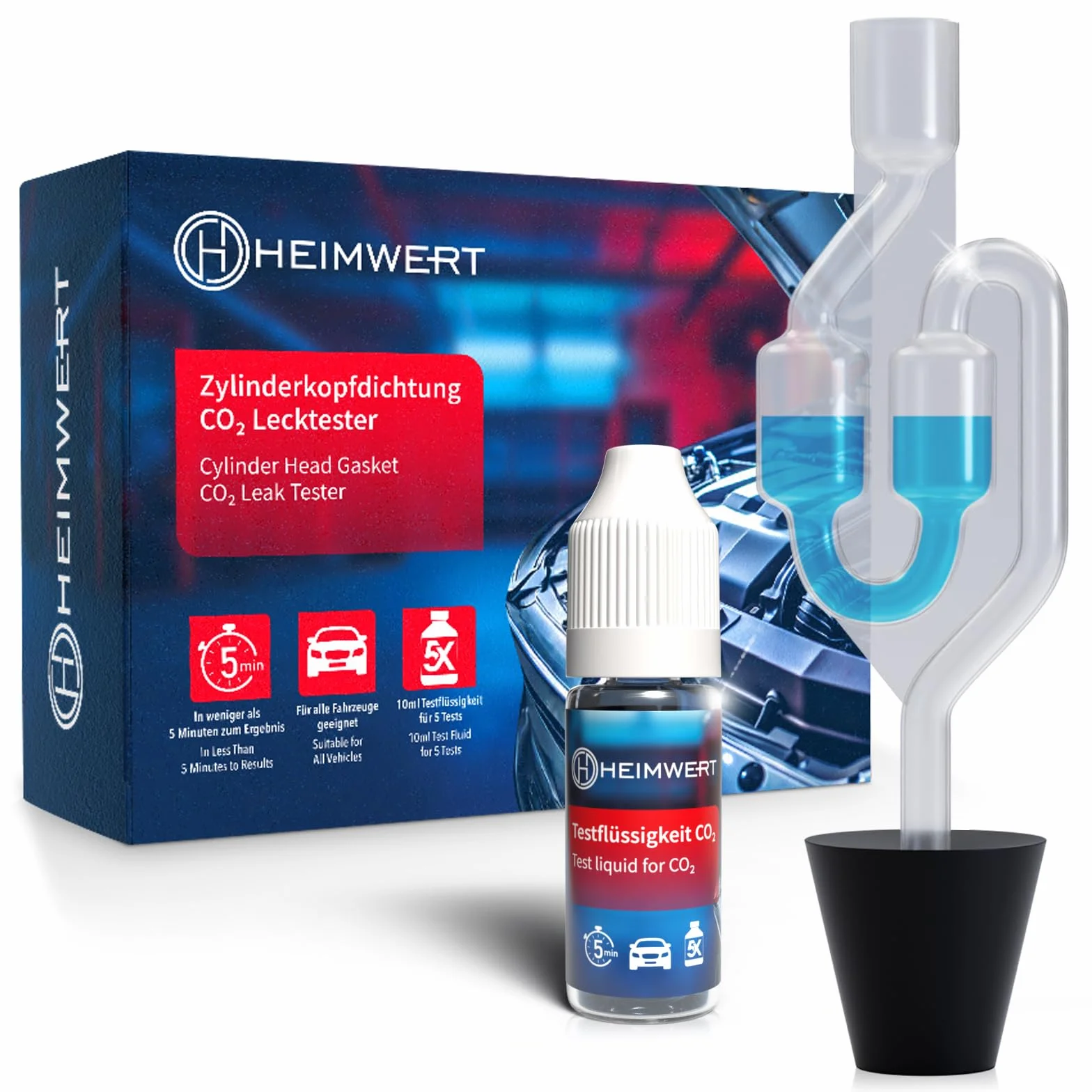 Heimwert Kit Prova Perdita Guarnizione Testa Cilindrica Senza Filettatura Test Perdite Liquido Raffreddamento Cambiamento