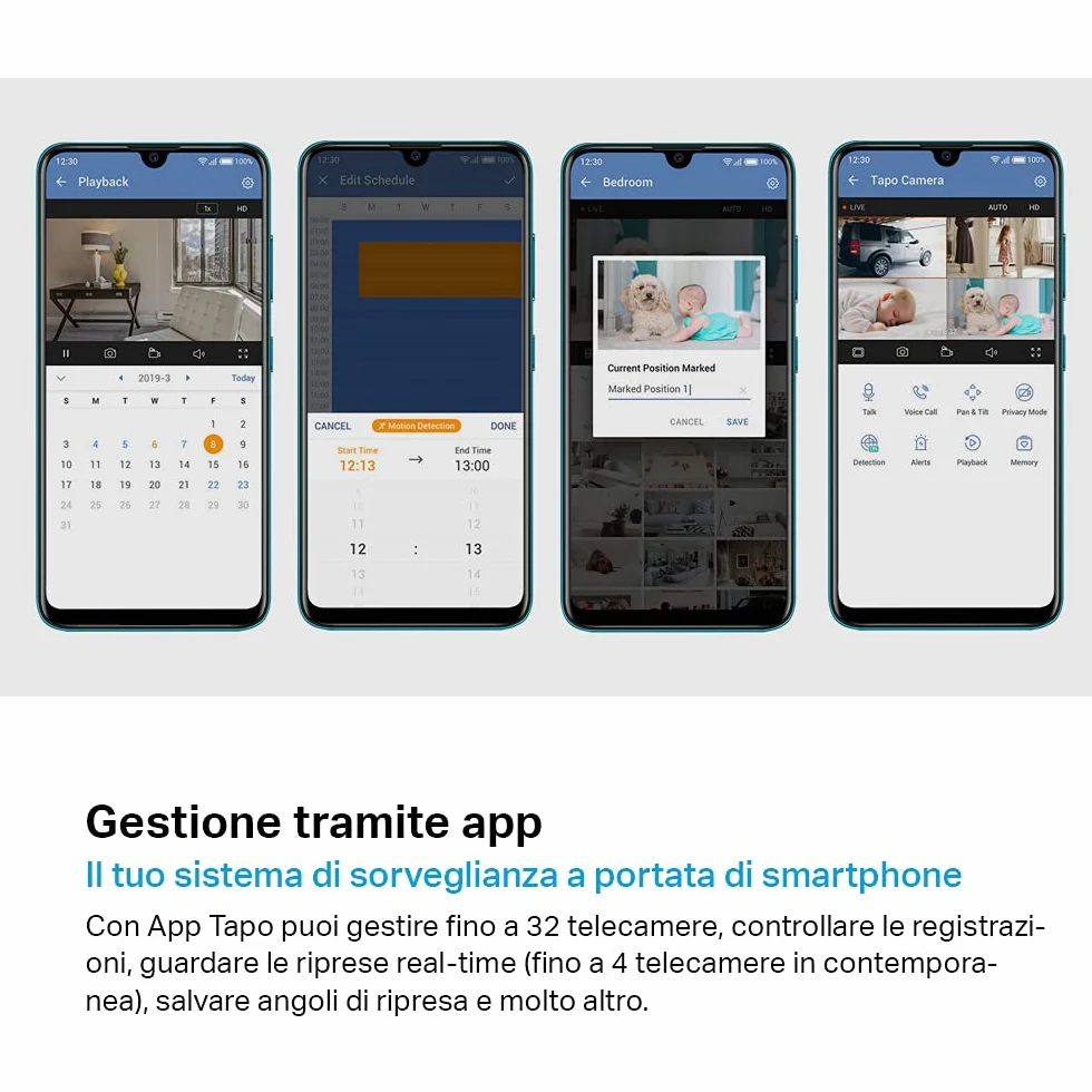Tapo C210P2 Telecamera Wi-Fi Interno 2K 3MP Videocamera Sorveglianza Visione Notturna Alexa Google Assistant 2 Confezione