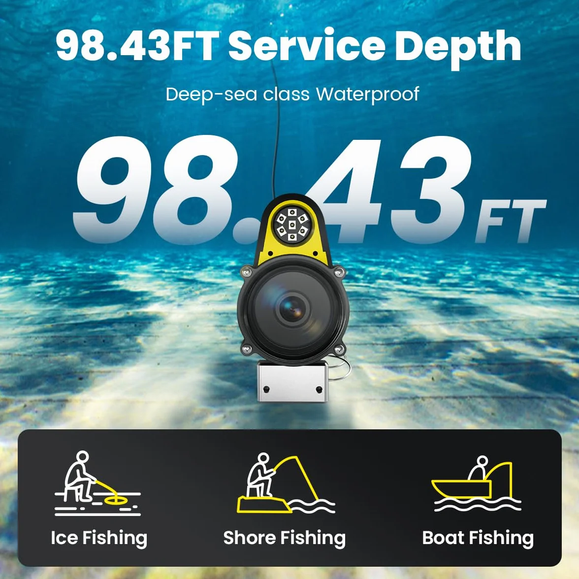 Chasing Canfish CF1 - Kit fotocamera per pesca subacquea, video portatile Full HD 1080p, controllo remoto tramite app, osservazione in tempo reale, fotocamera da pesca