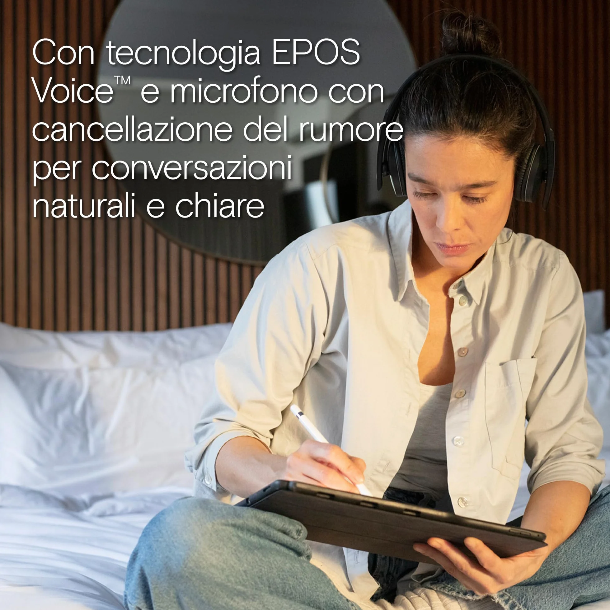 EPOS I SENNHEISER C20 Cuffie con microfono | Cuffie Bluetooth con autonomia fino a 27 ore e tecnologia EPOS BrainAdapt™